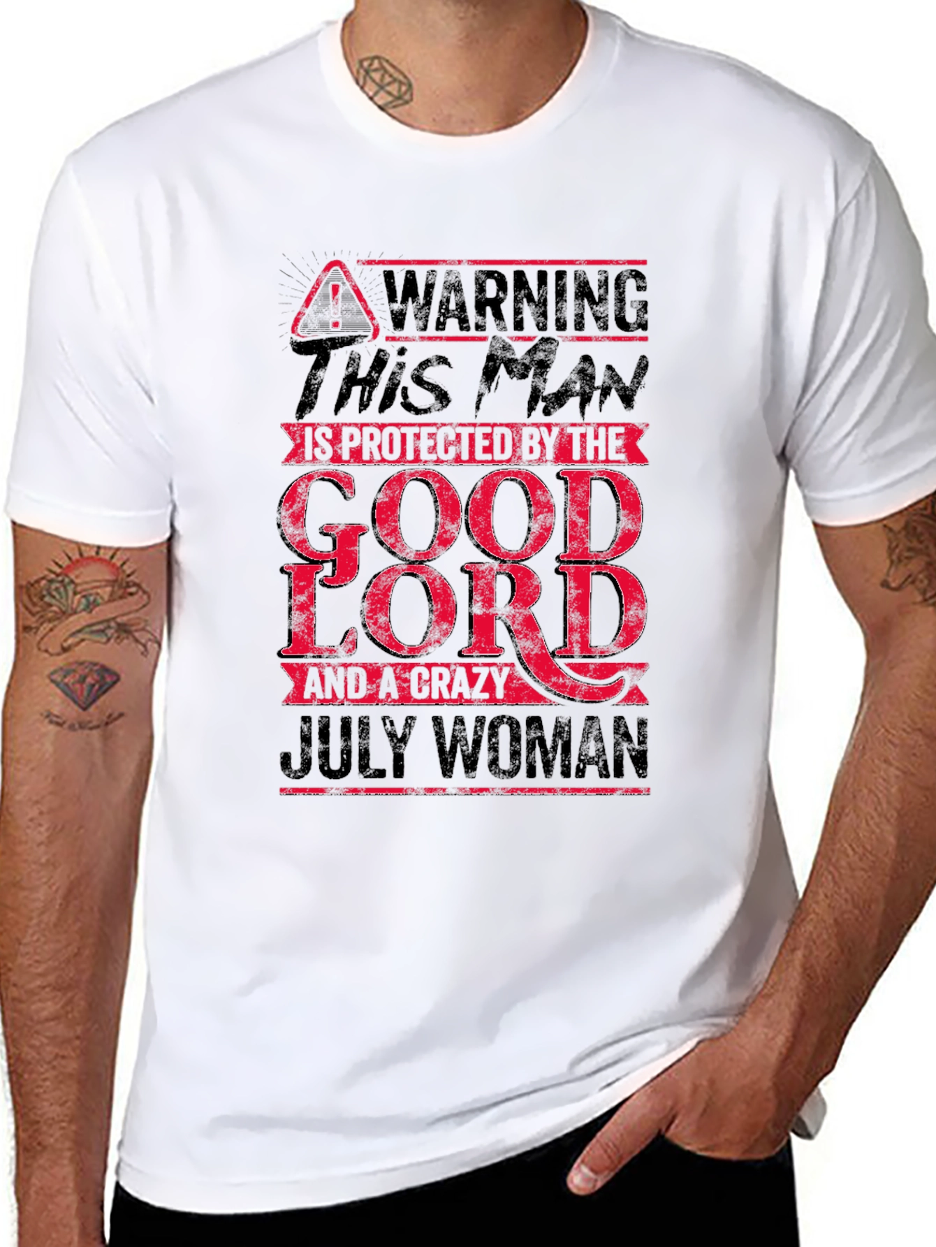 Warning Protected by God and July Woman T-Shirt