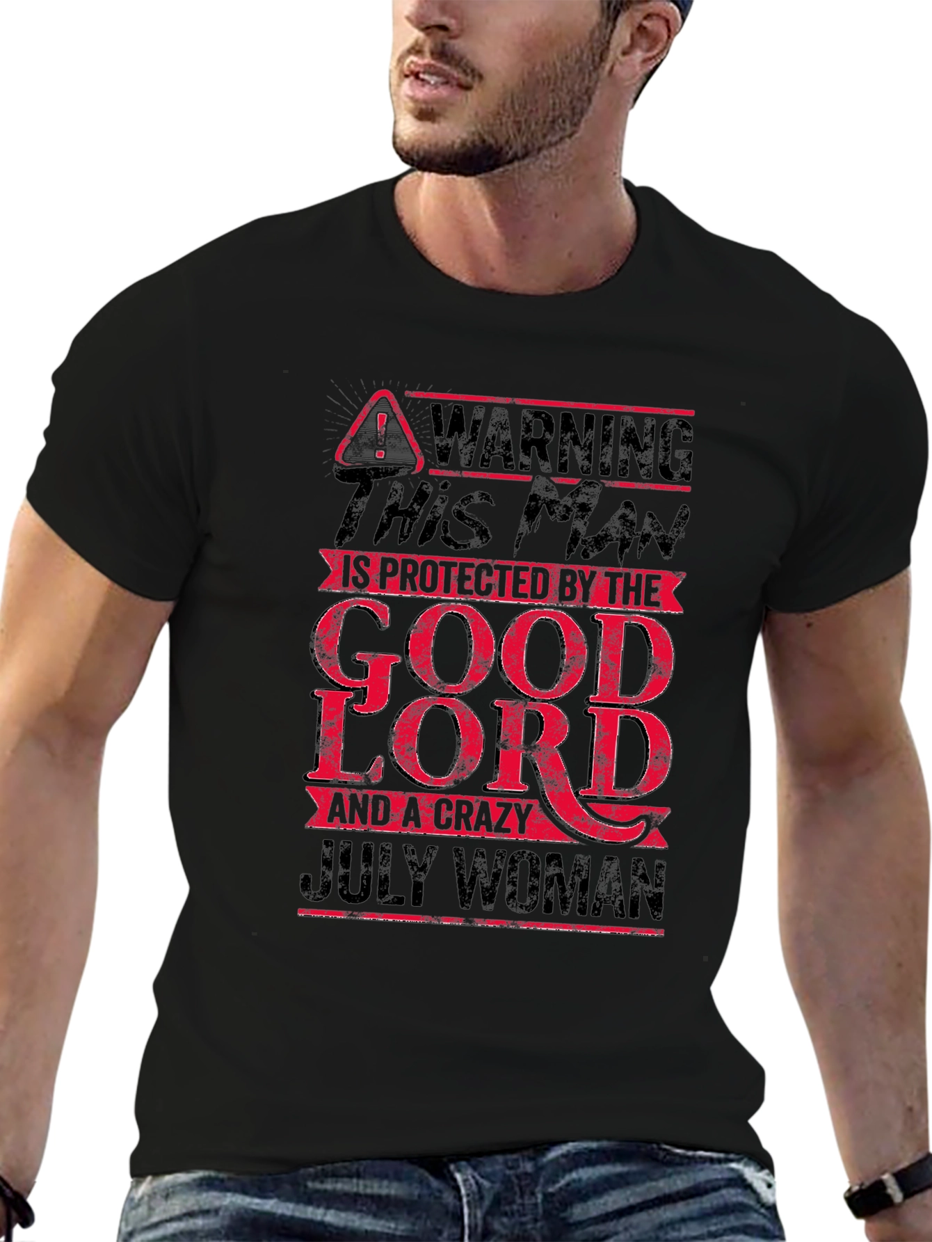 Warning Protected by God and July Woman T-Shirt
