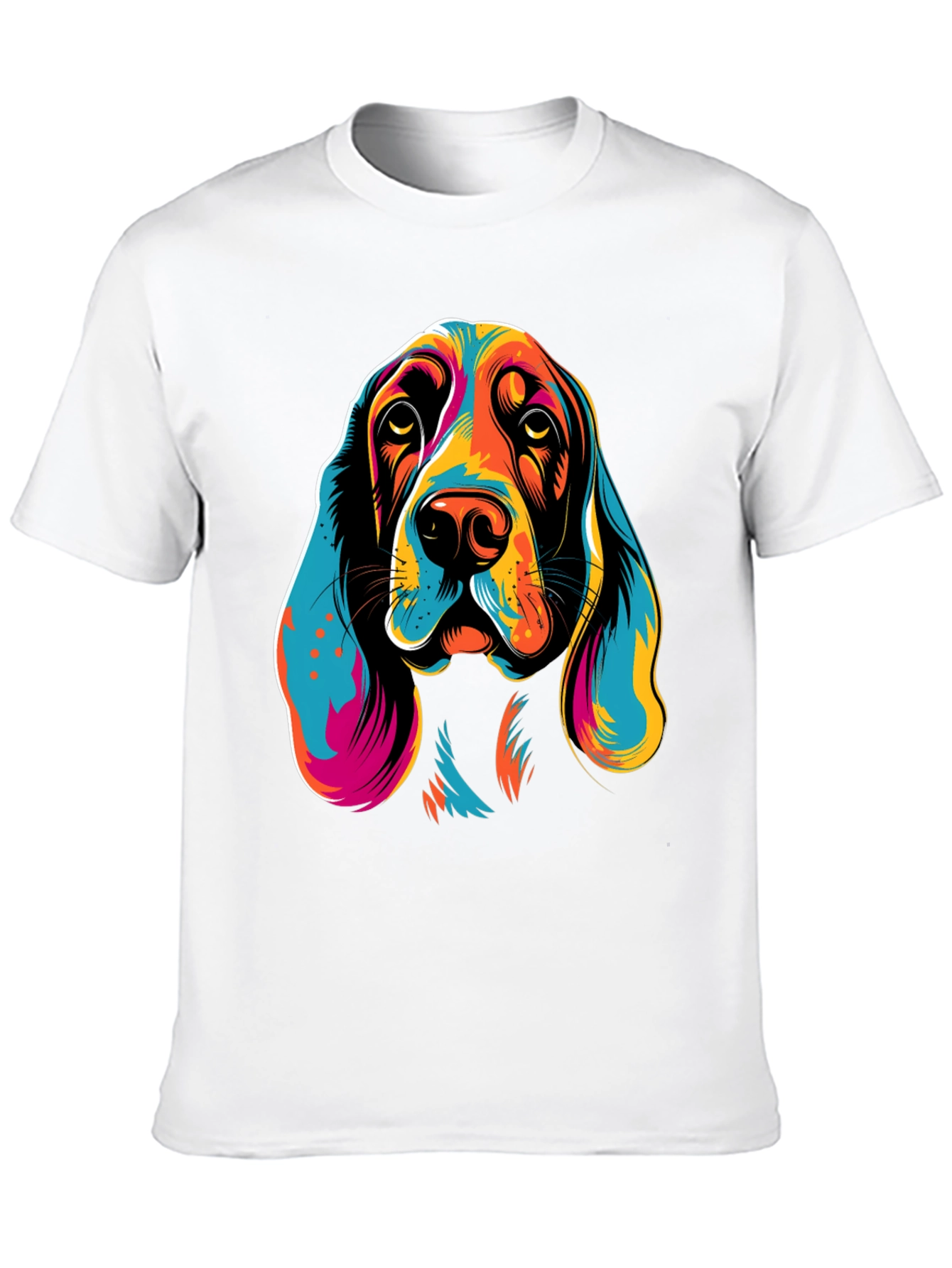 Colorful Dog Head T-Shirt – Artistic Dog Lover Graphic Tee