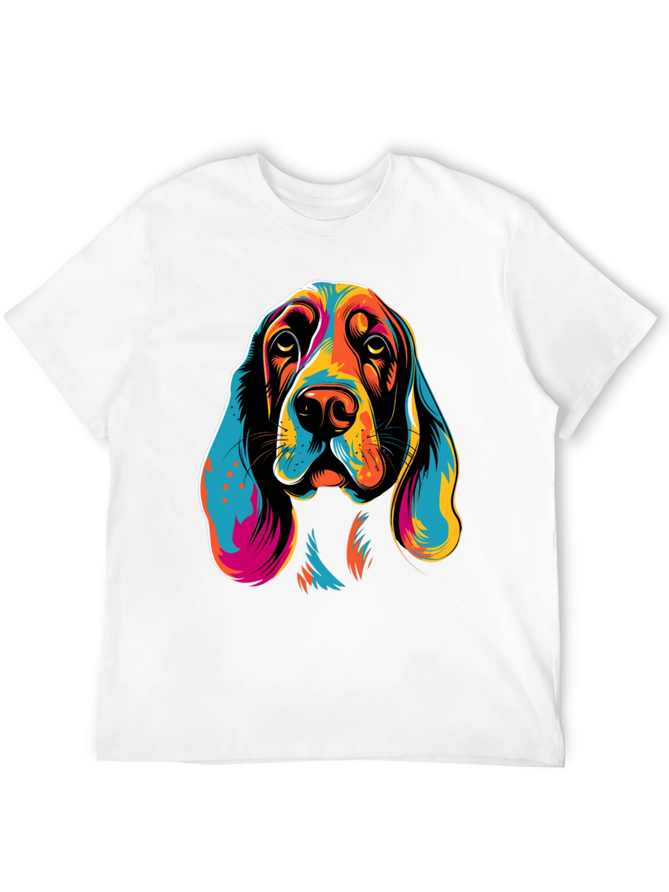 Colorful Dog Head T-Shirt – Artistic Dog Lover Graphic Tee
