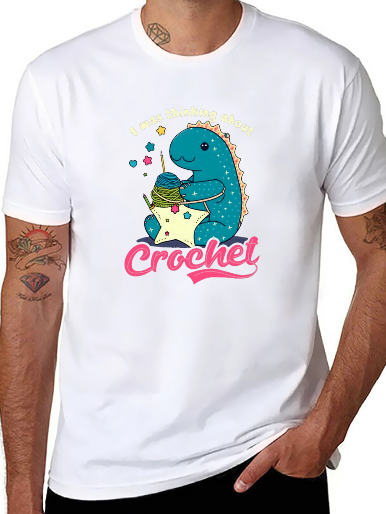 Cute Crochet Dinosaur T-Shirt