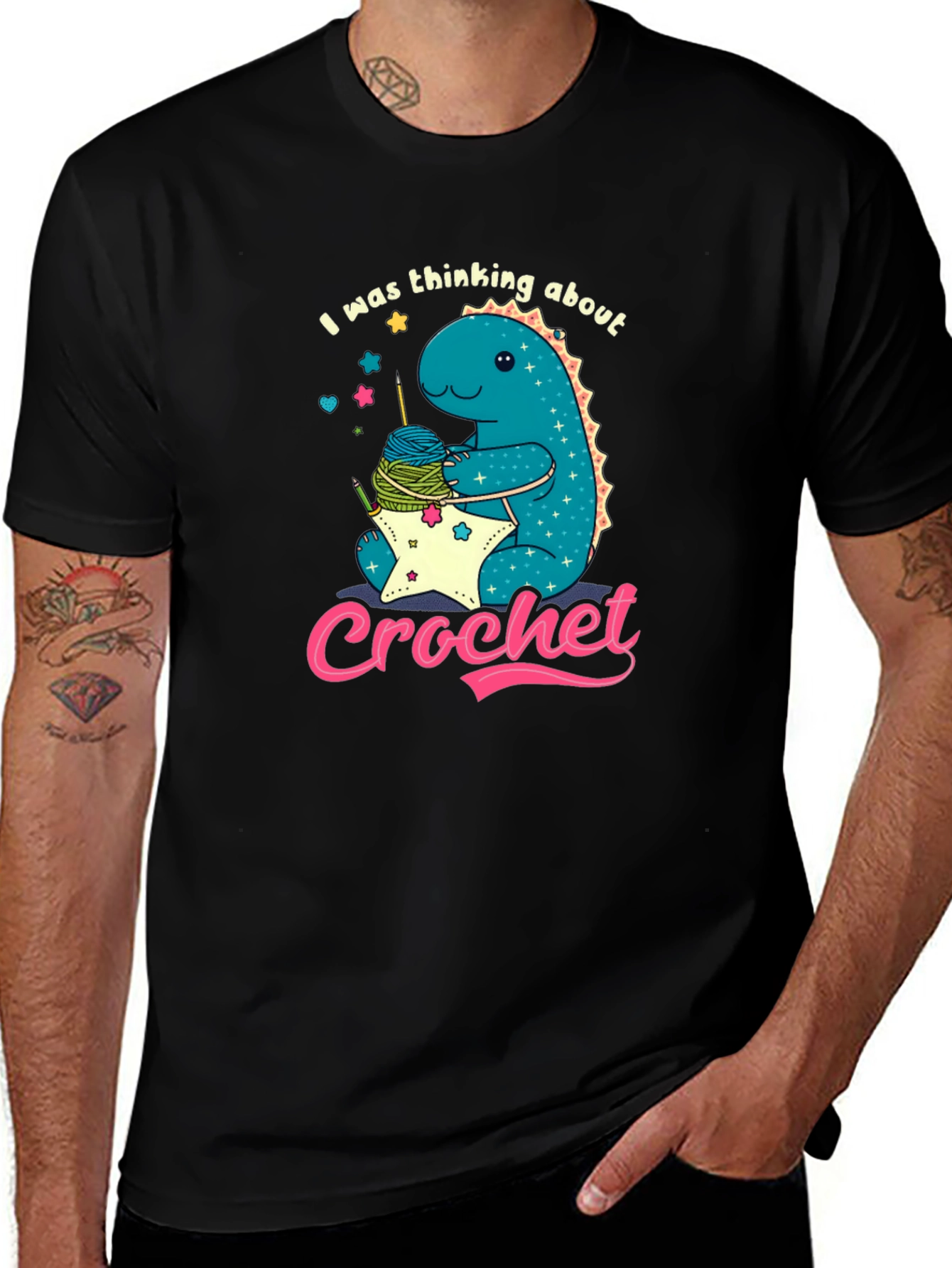 Cute Crochet Dinosaur T-Shirt