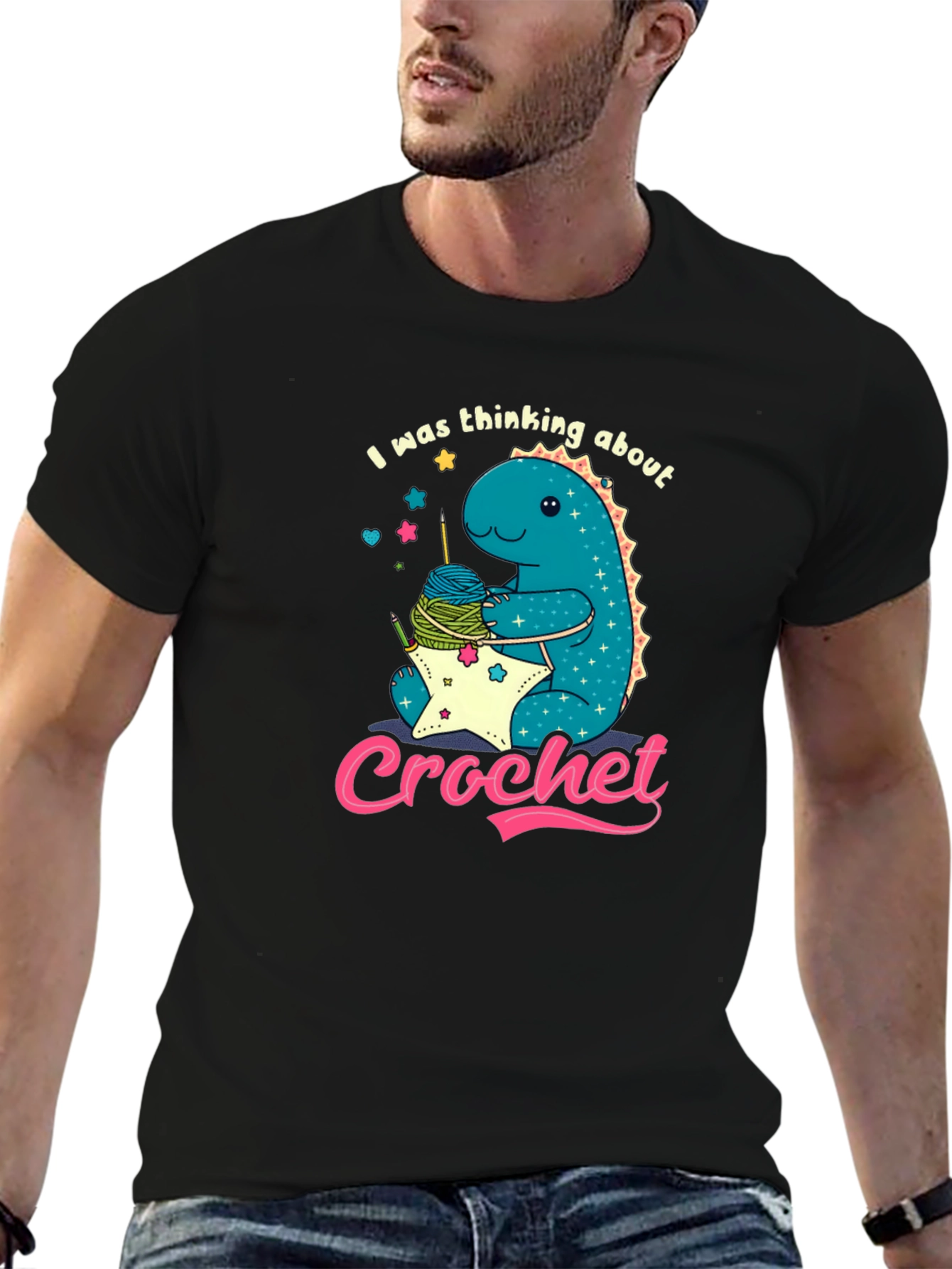 Cute Crochet Dinosaur T-Shirt