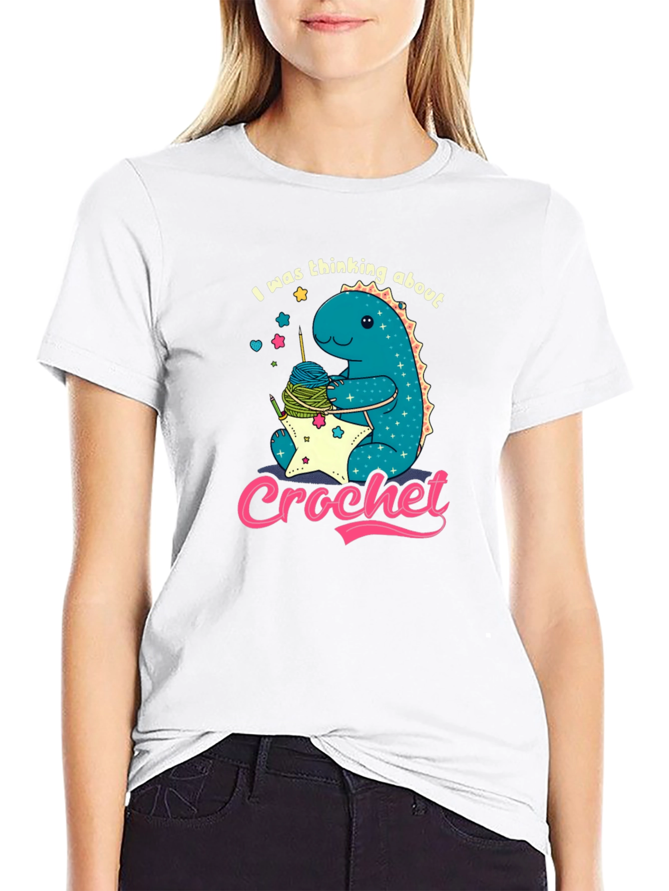 Cute Crochet Dinosaur T-Shirt