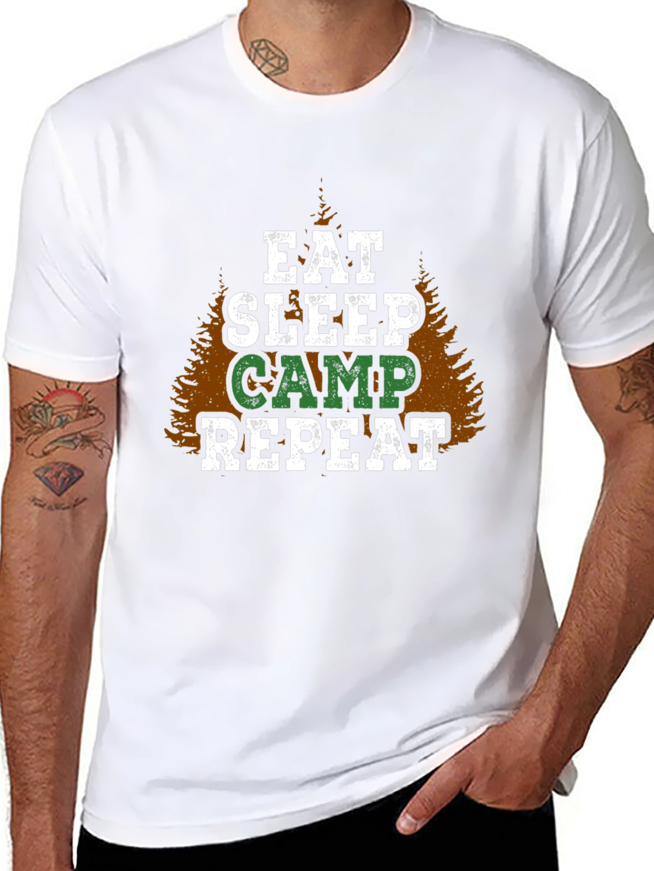 Eat Sleep Camp Repeat Graphic T-Shirt