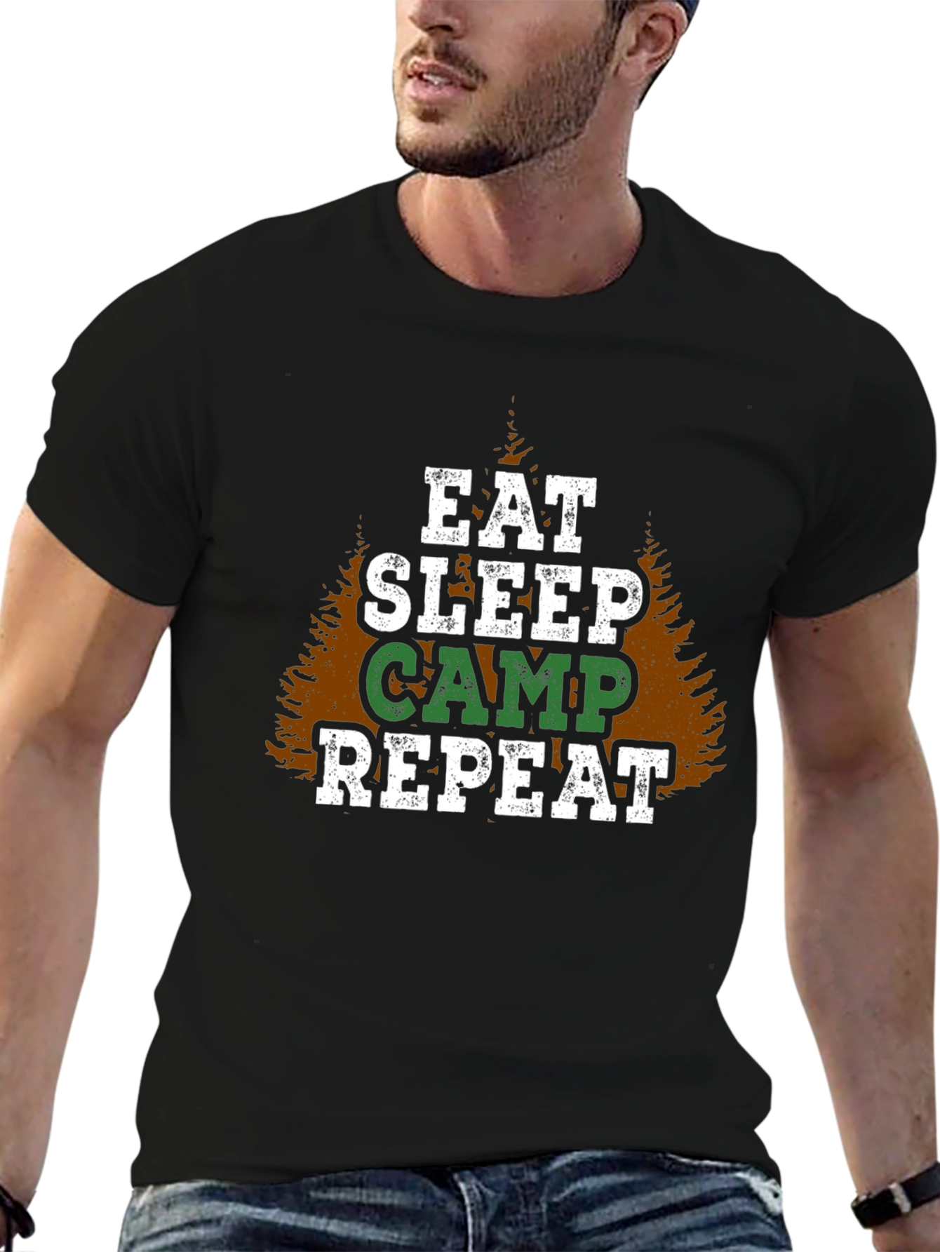 Eat Sleep Camp Repeat Graphic T-Shirt