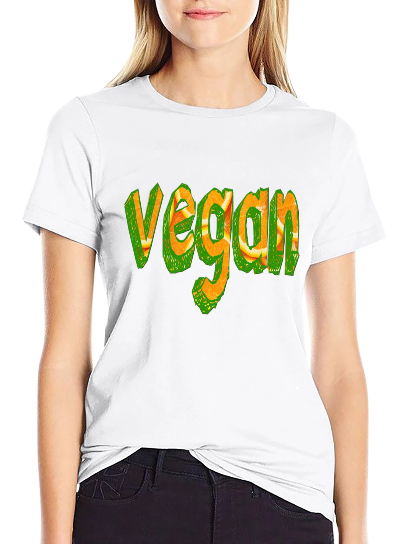 Vegan Graphic Tee - Orange Slice Design