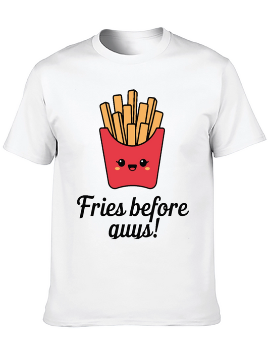 Fries Before Guys Graphic Tee - Black Unisex T-Shirt