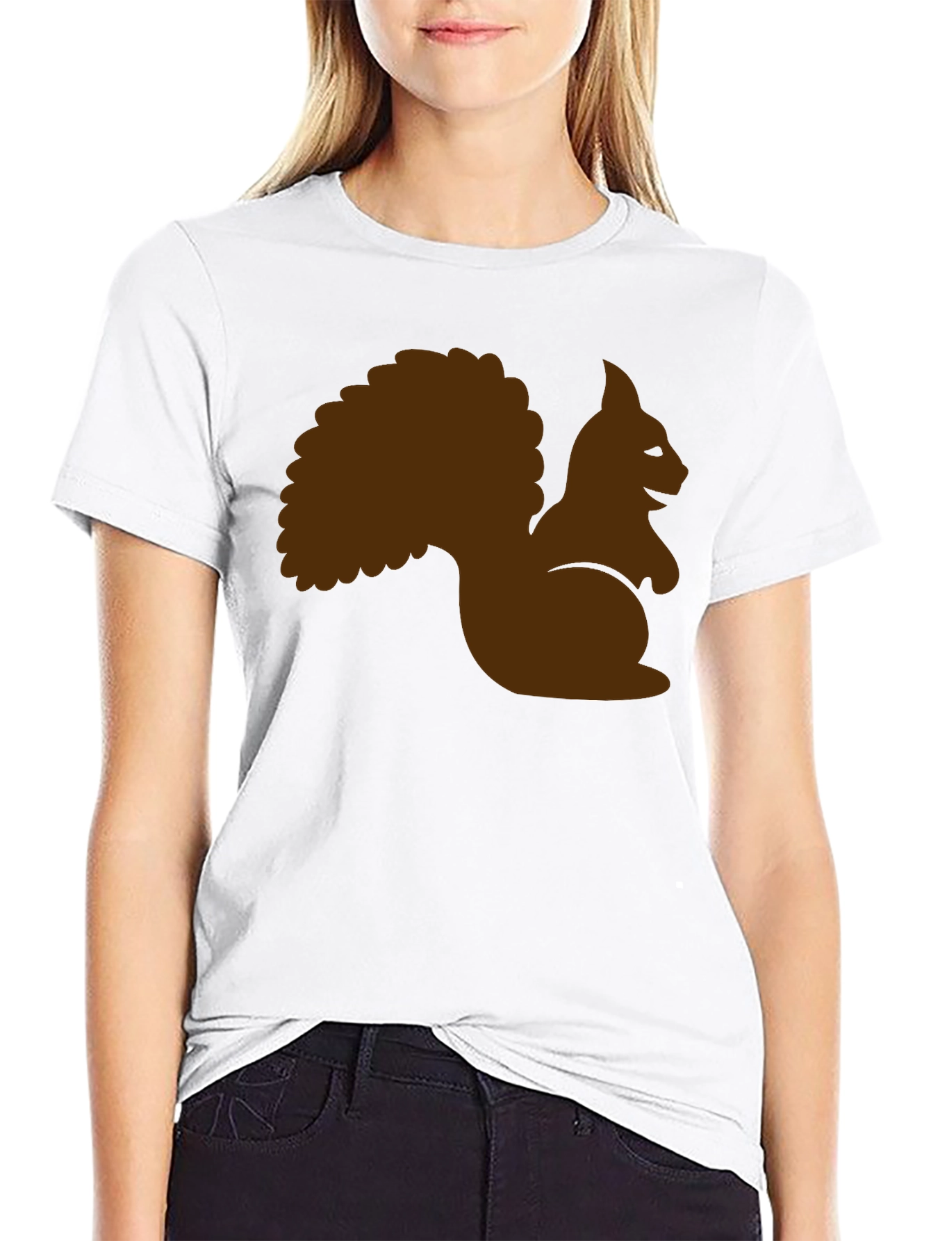 Squirrel Graphic Tee - Black Cotton T-Shirt