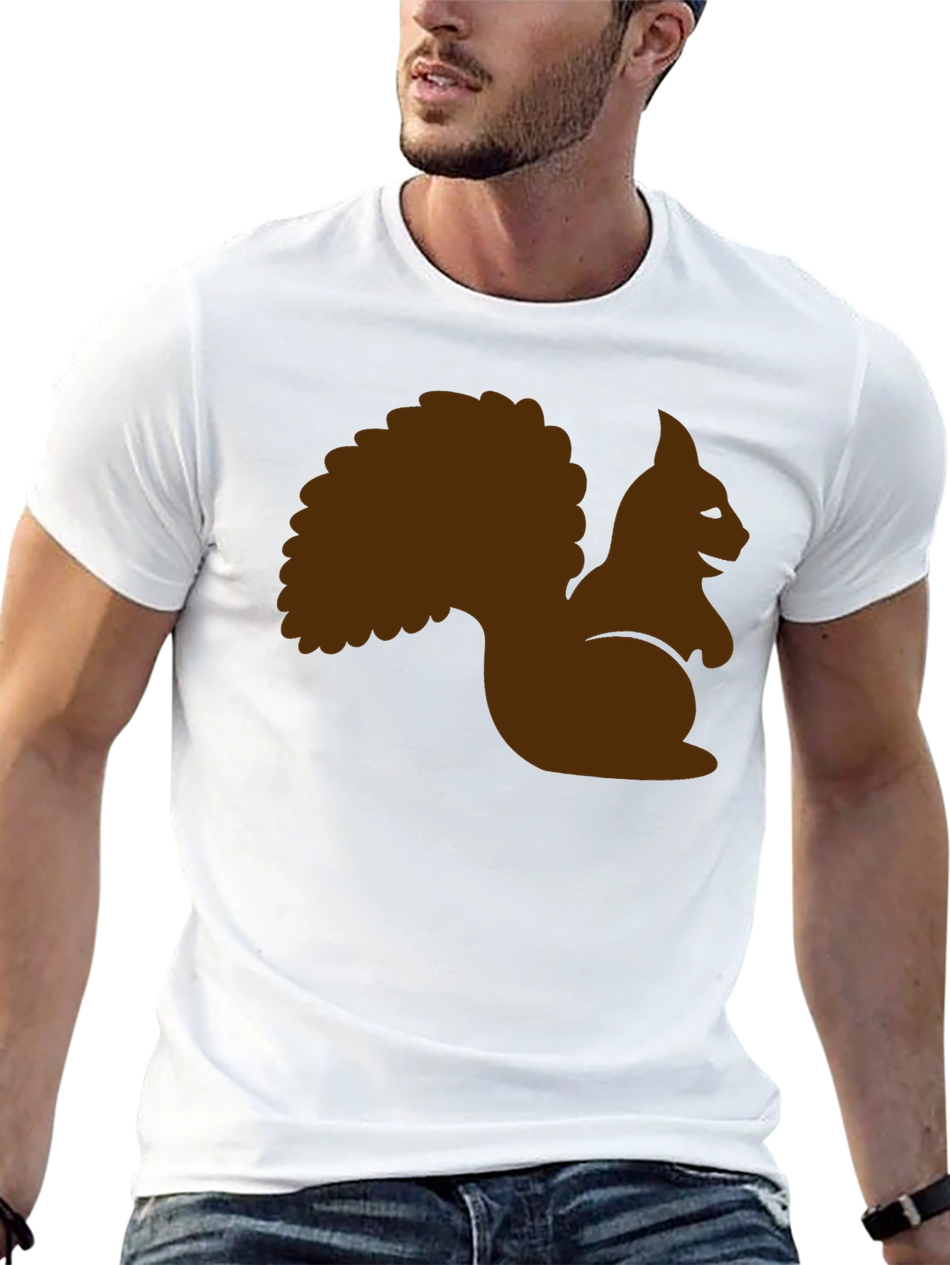 Squirrel Graphic Tee - Black Cotton T-Shirt