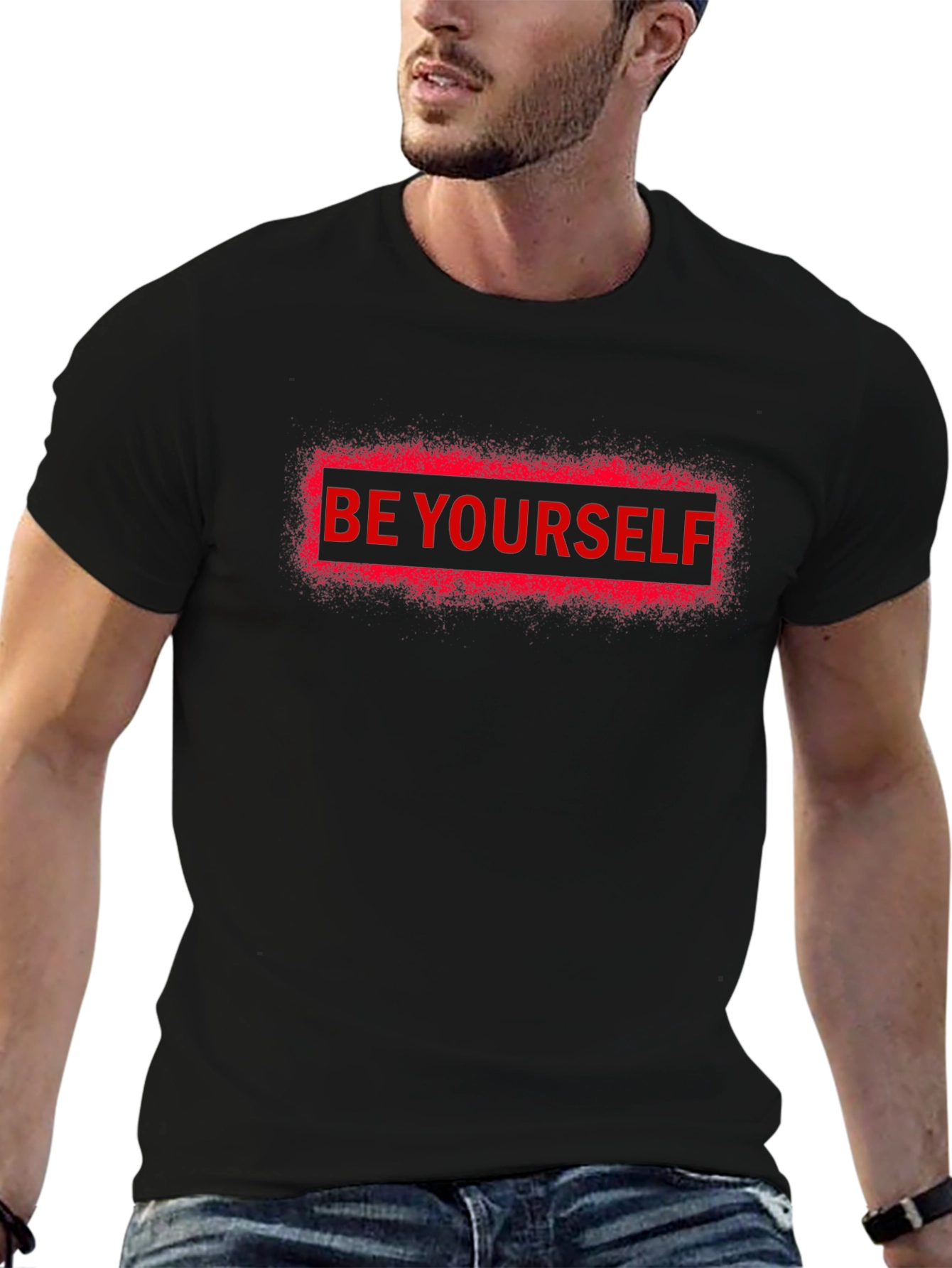 Be Yourself Graphic Tee - Trendy Black T-Shirt