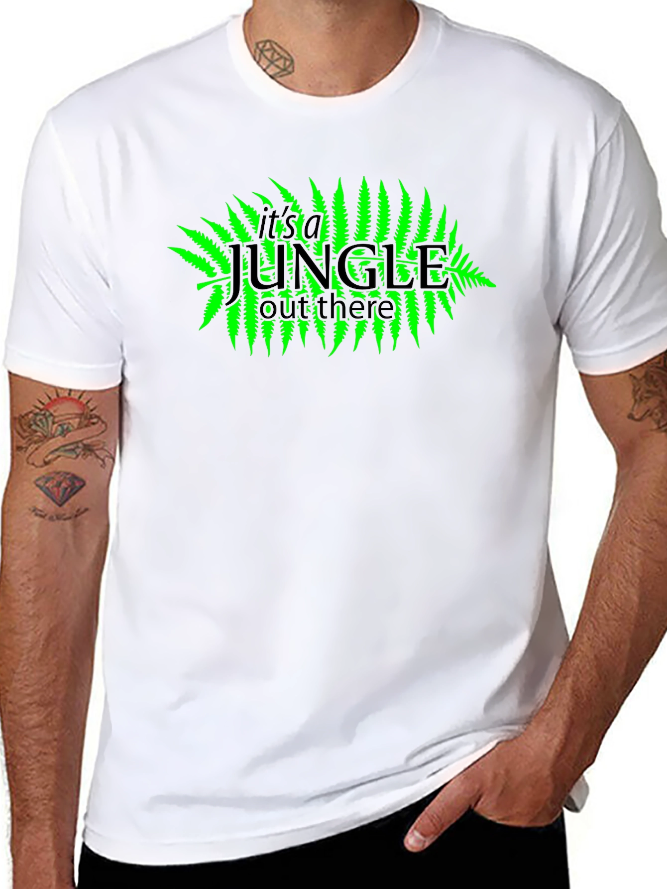 Jungle Graphic Tee - Black Cotton Blend