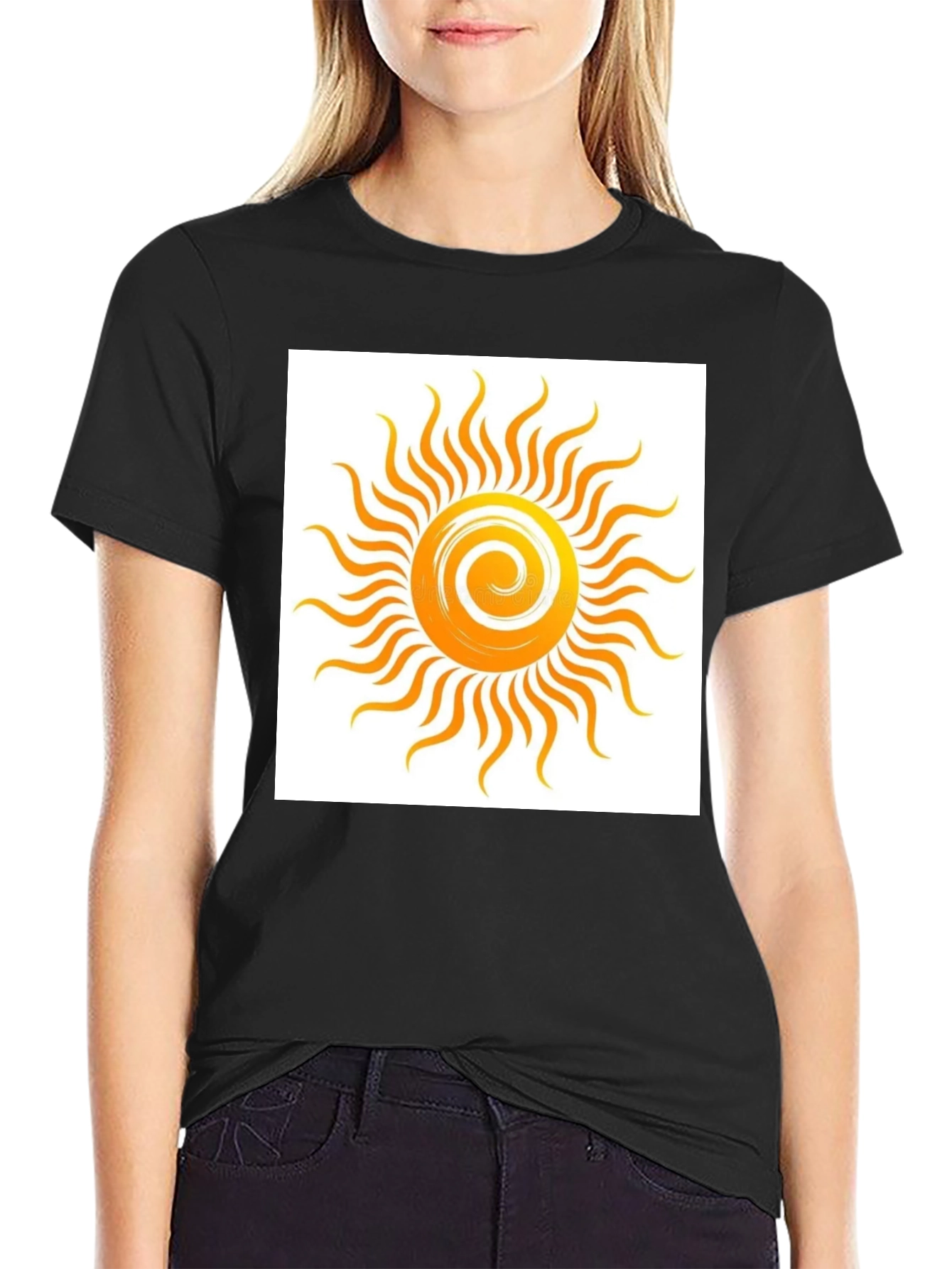 Sun Graphic Black Tee