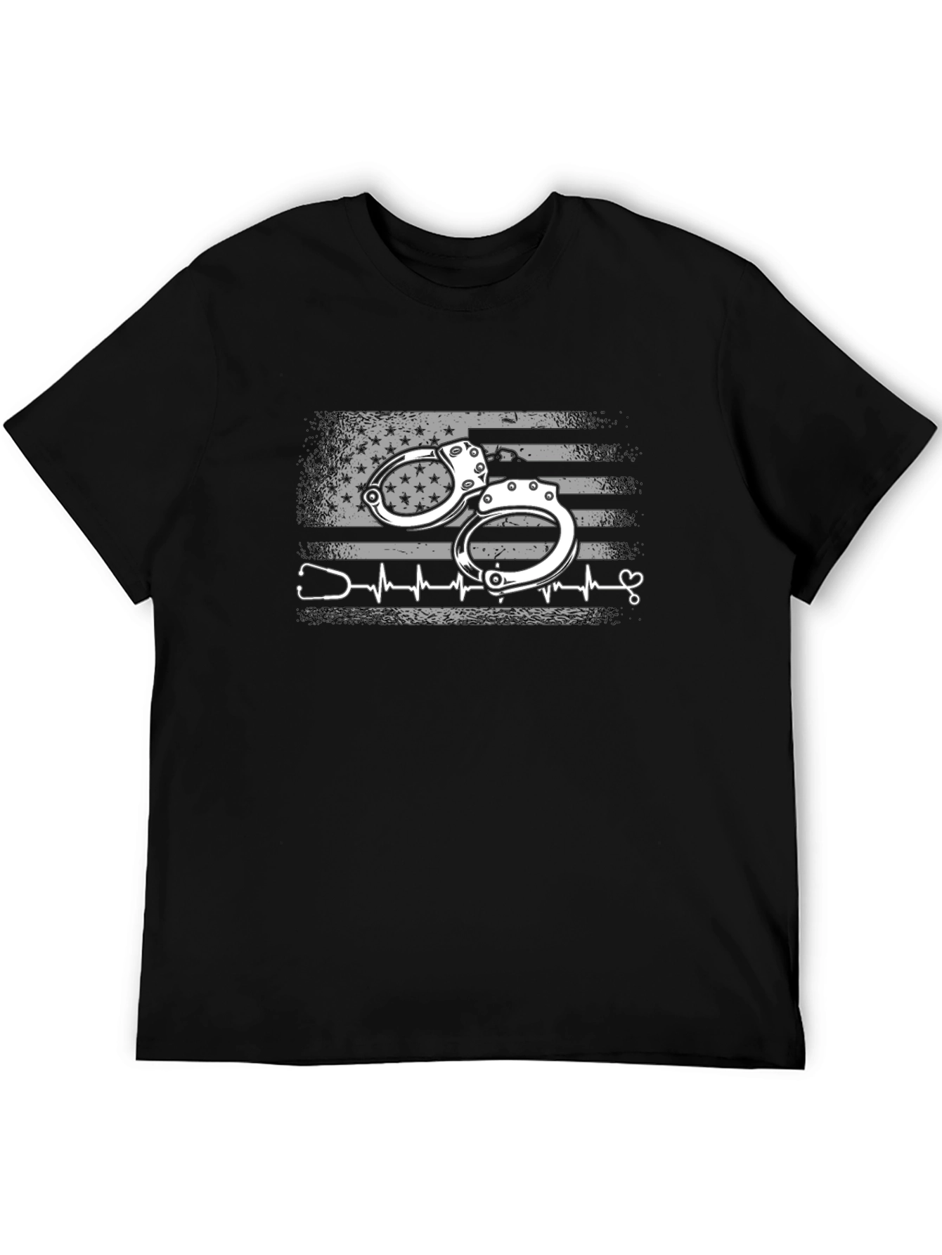 Nurse American Flag Handcuff T-Shirt
