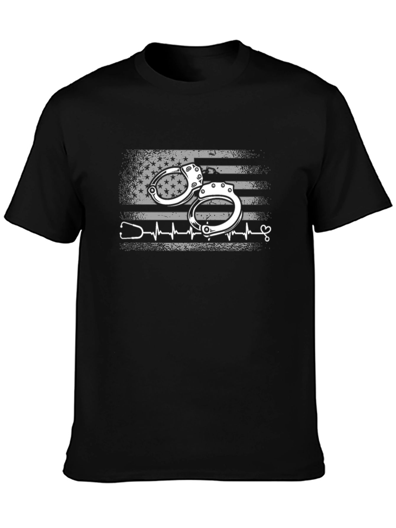 Nurse American Flag Handcuff T-Shirt