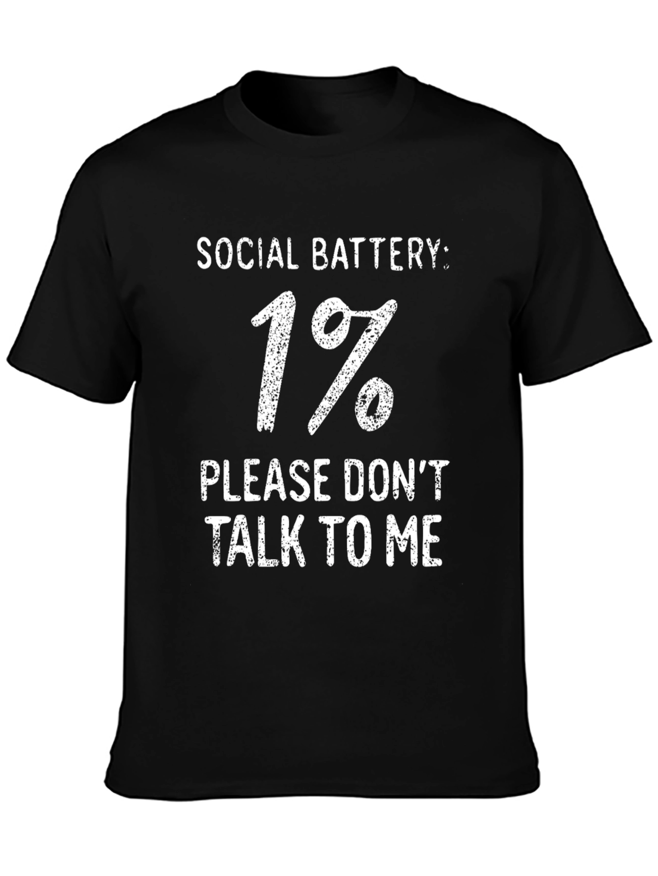 Social Battery 1% T-Shirt - Introvert Humor Tee