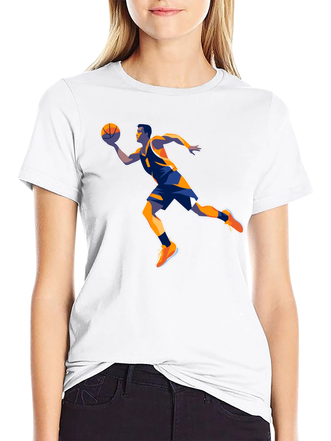 Basketball Player Graphic Tee - Black