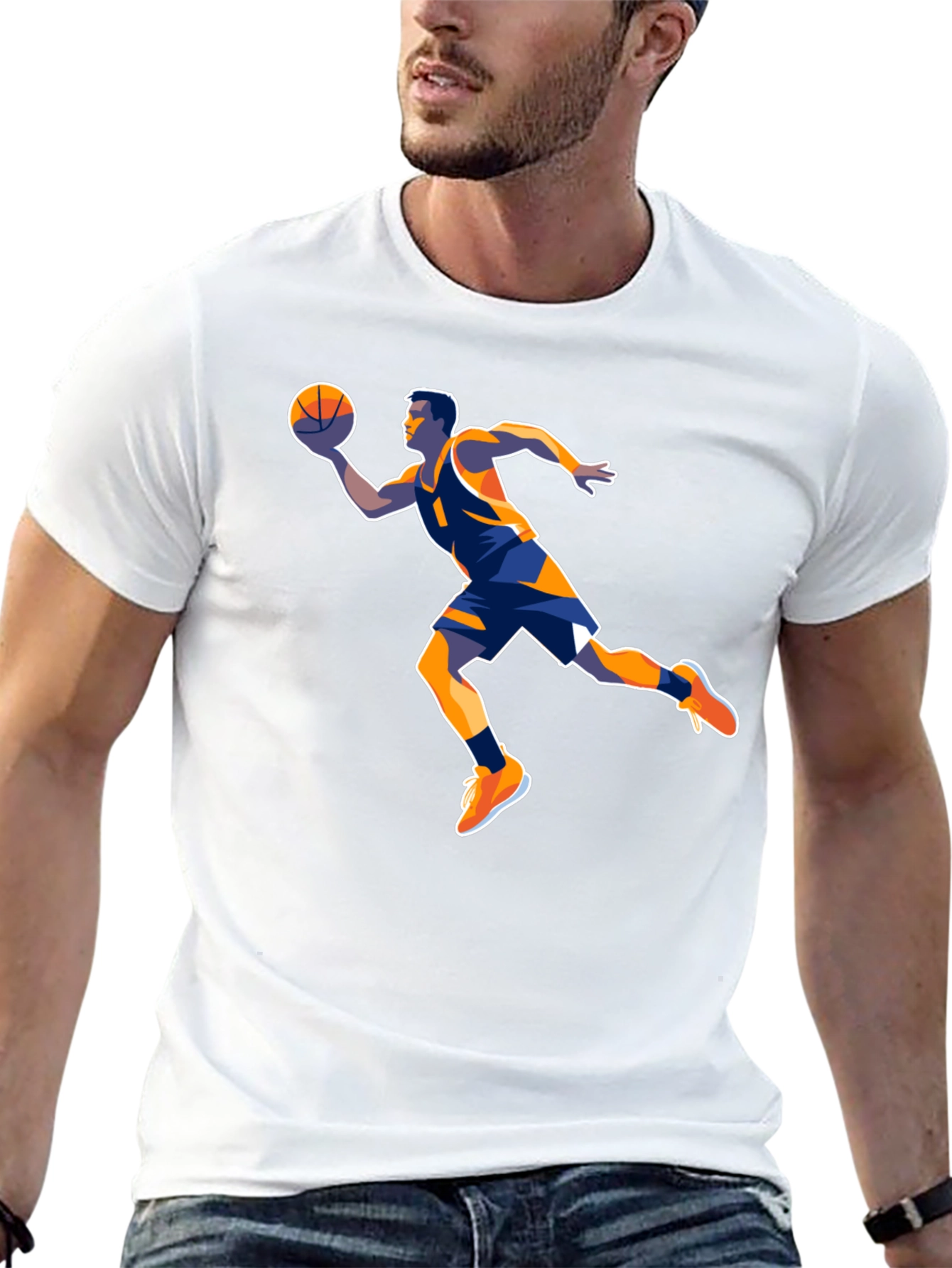 Basketball Player Graphic Tee - Black