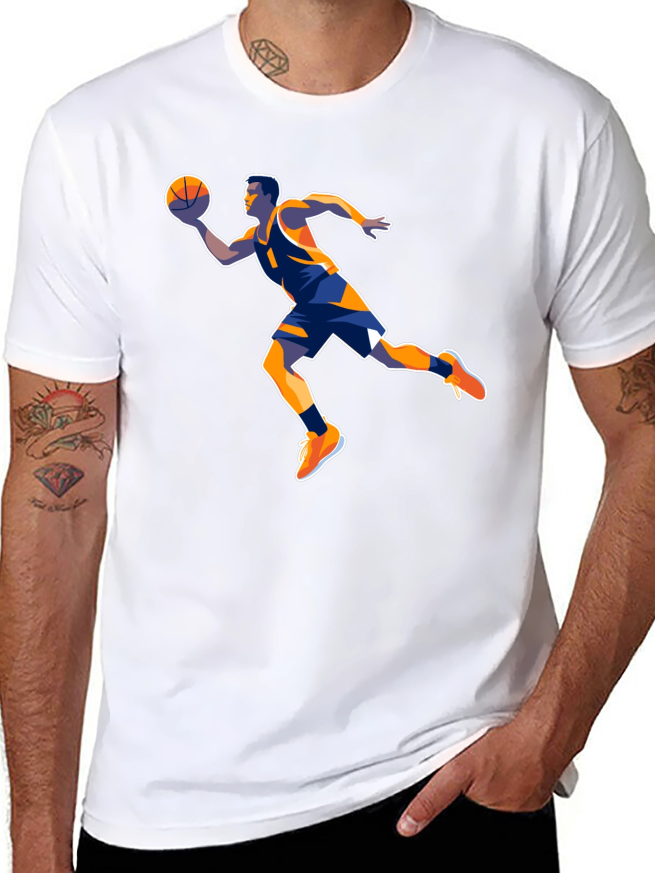 Basketball Player Graphic Tee - Black