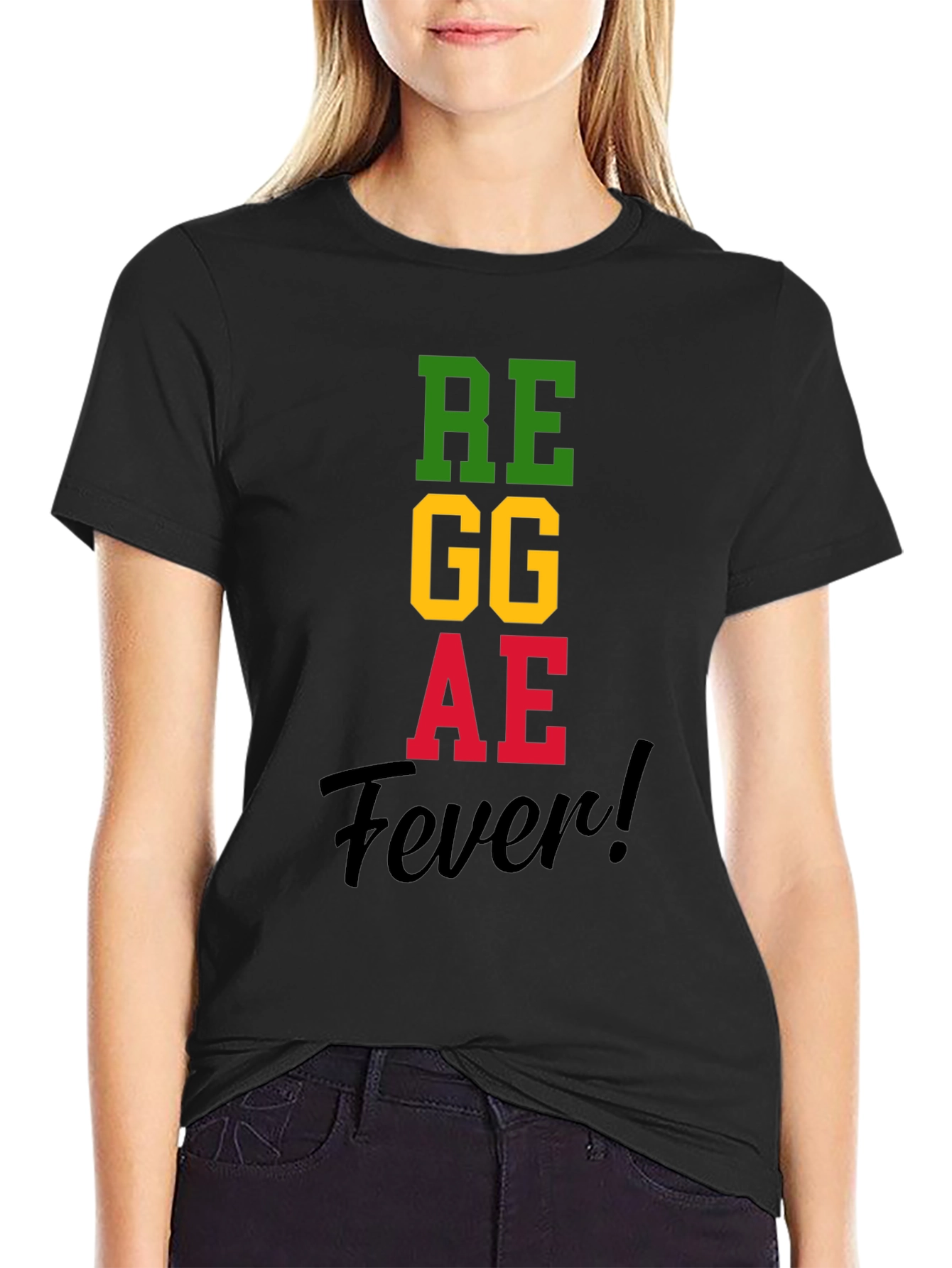 Reggae Fever T-Shirt Black Cotton Blend