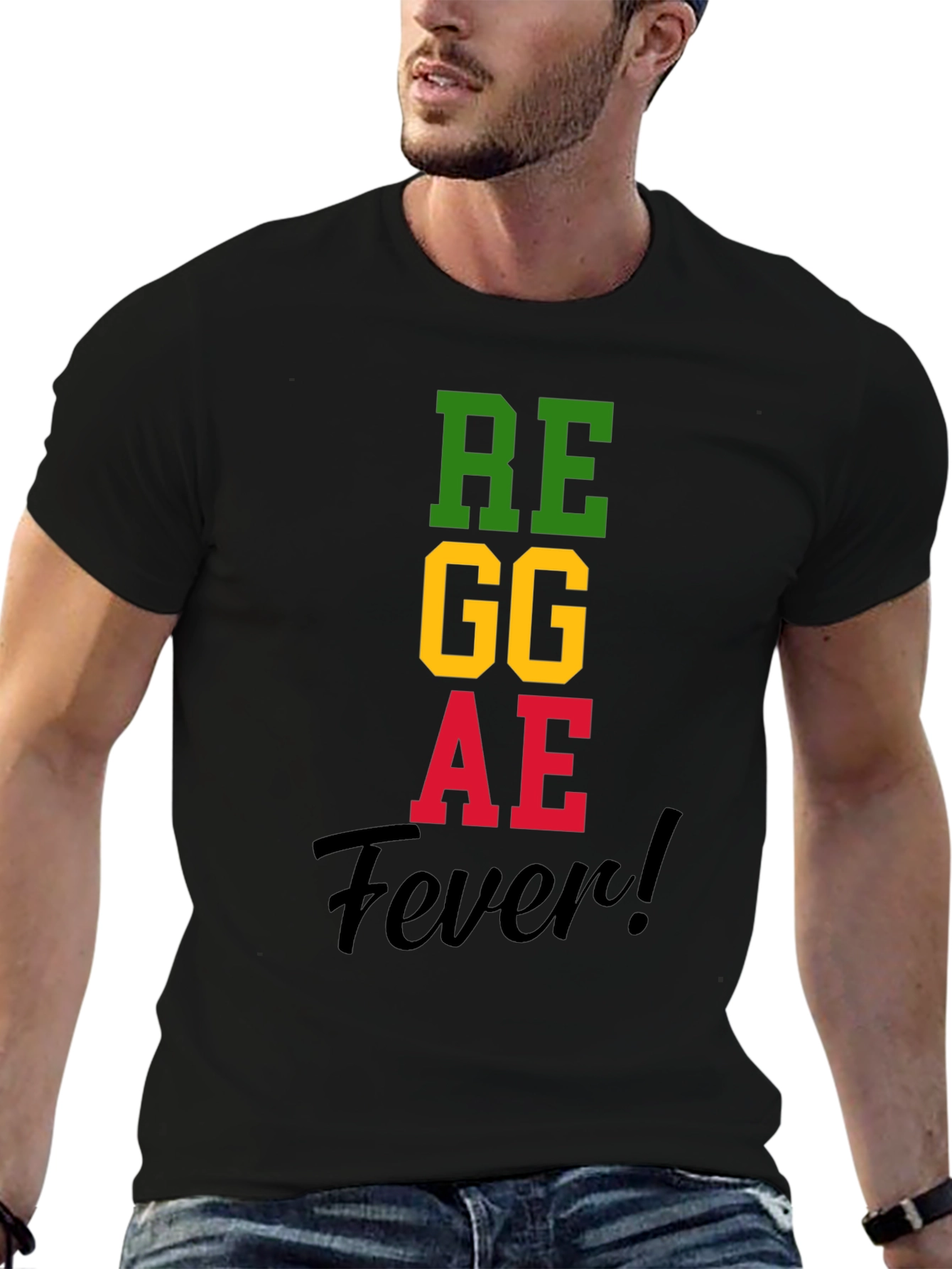 Reggae Fever T-Shirt Black Cotton Blend