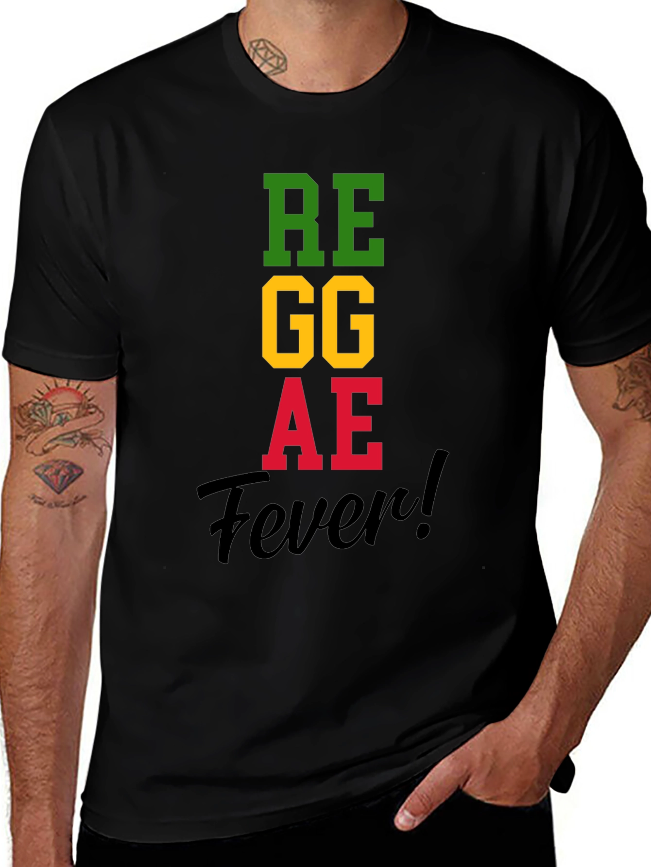 Reggae Fever T-Shirt Black Cotton Blend