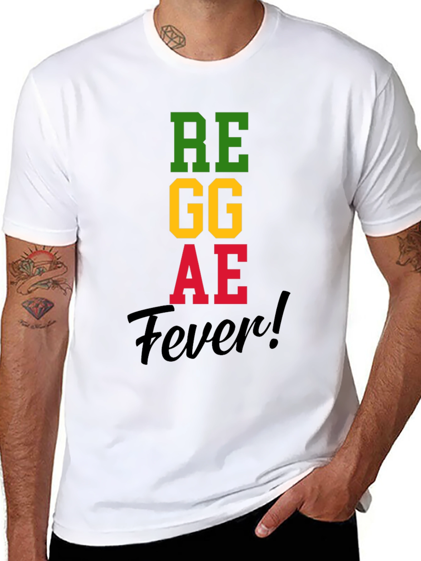 Reggae Fever T-Shirt Black Cotton Blend
