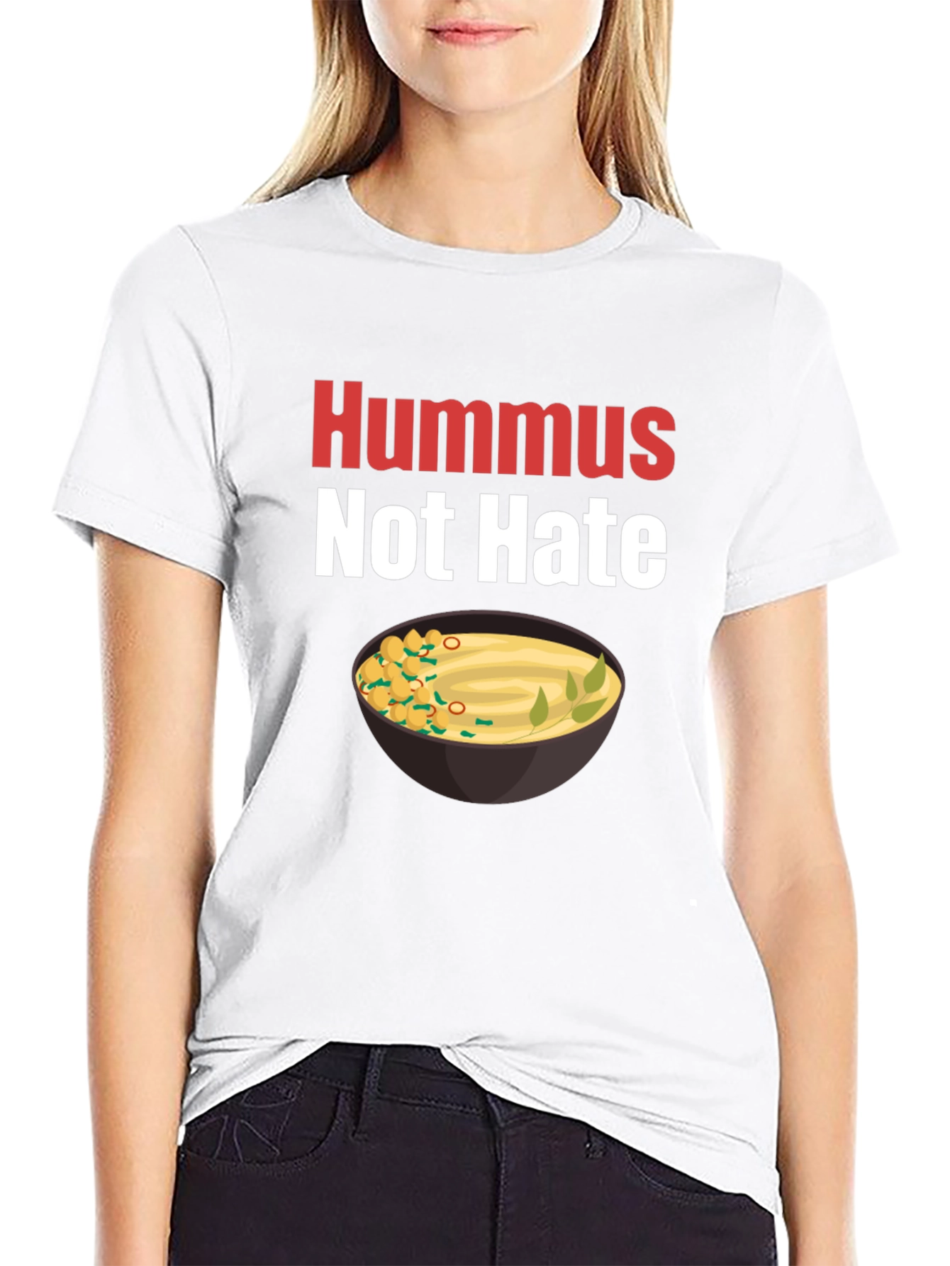 Hummus Not Hate T-Shirt - Unisex Cotton Tee