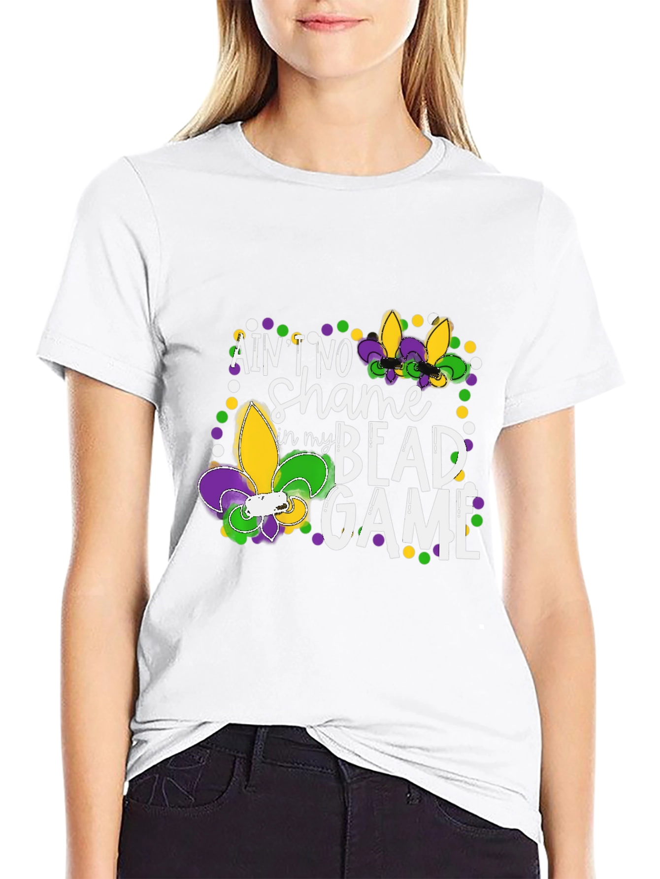 Mardi Gras Bead Game Graphic Tee