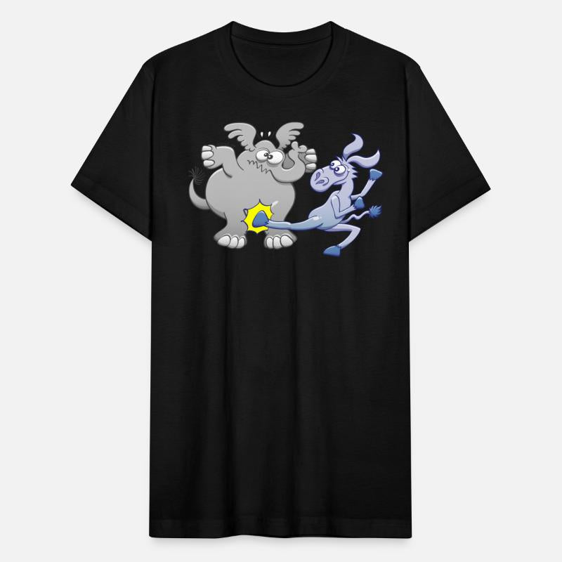 Democrat Donkey Kicking Republican Elephant