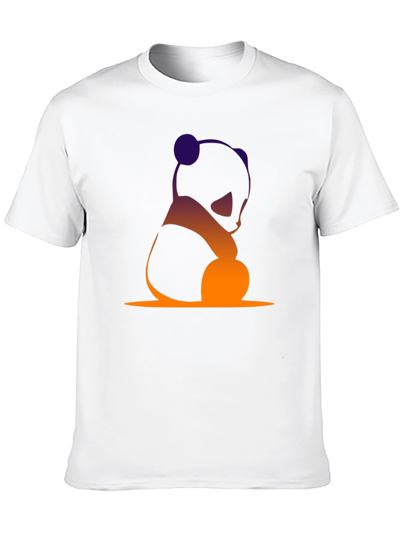 Gradient Panda Graphic Tee - Soft Black Shirt