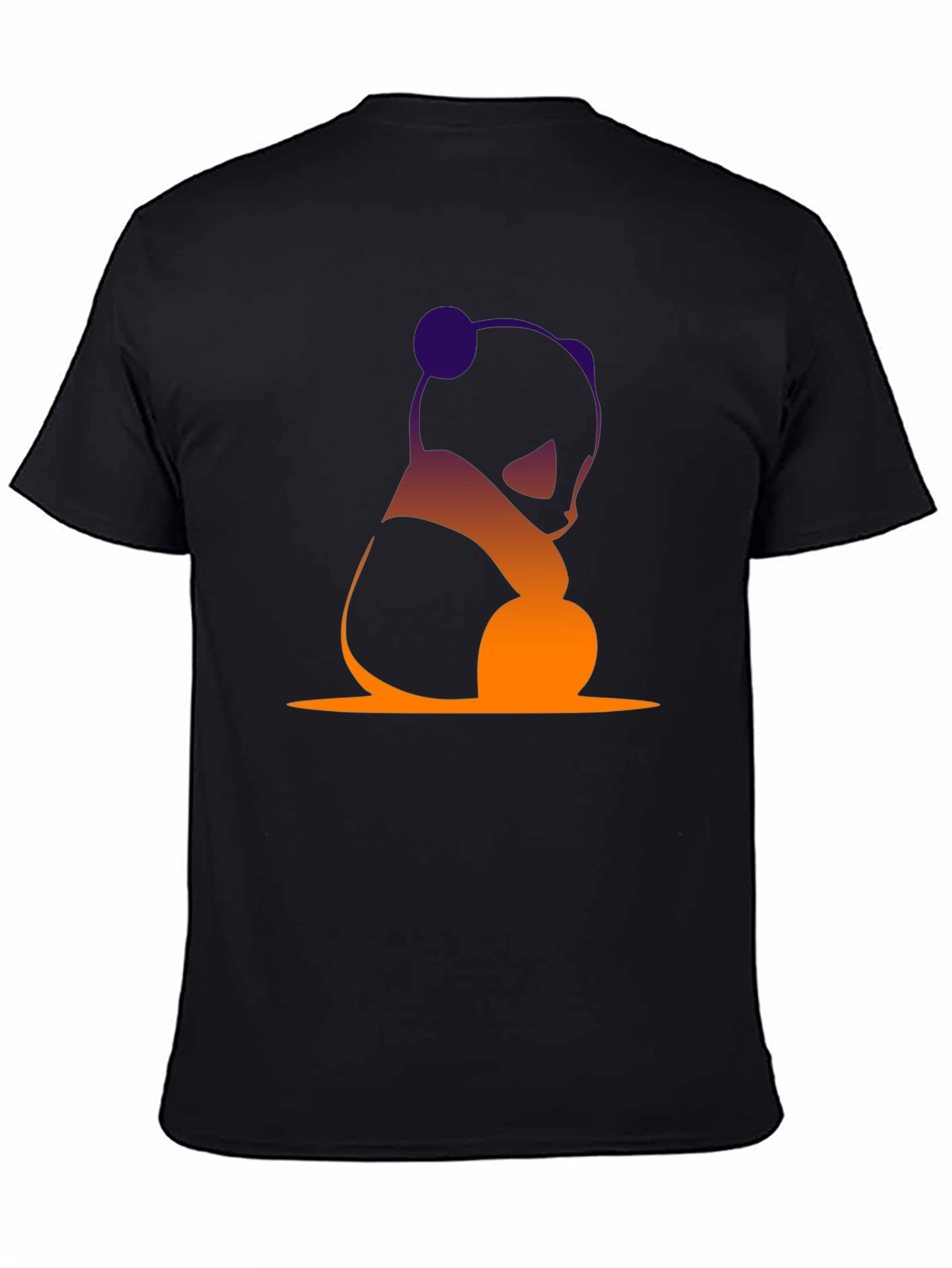 Gradient Panda Graphic Tee - Soft Black Shirt