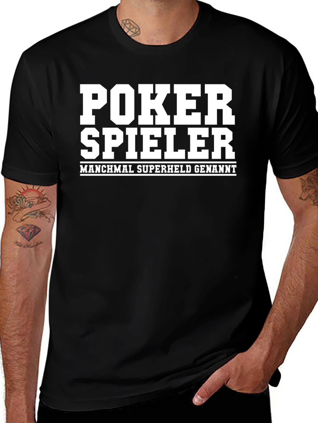 Poker Spieler Graphic T-Shirt - Superheld Style