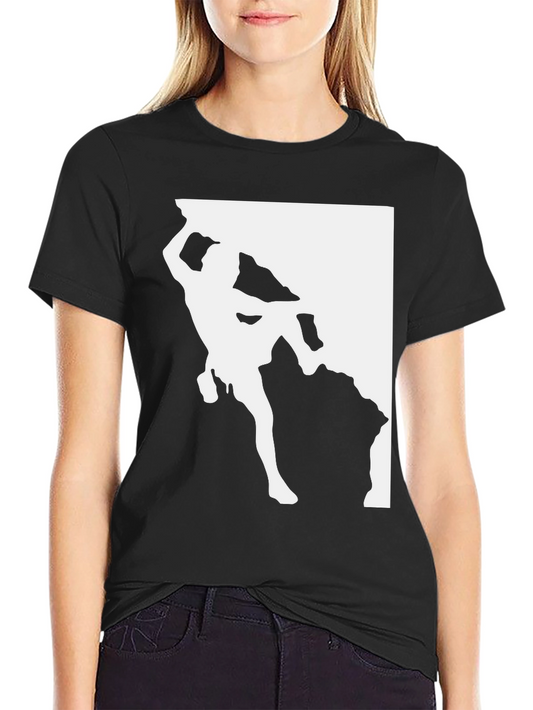 Rock Climbing T-Shirt - Black Tee with Climber Graphic
