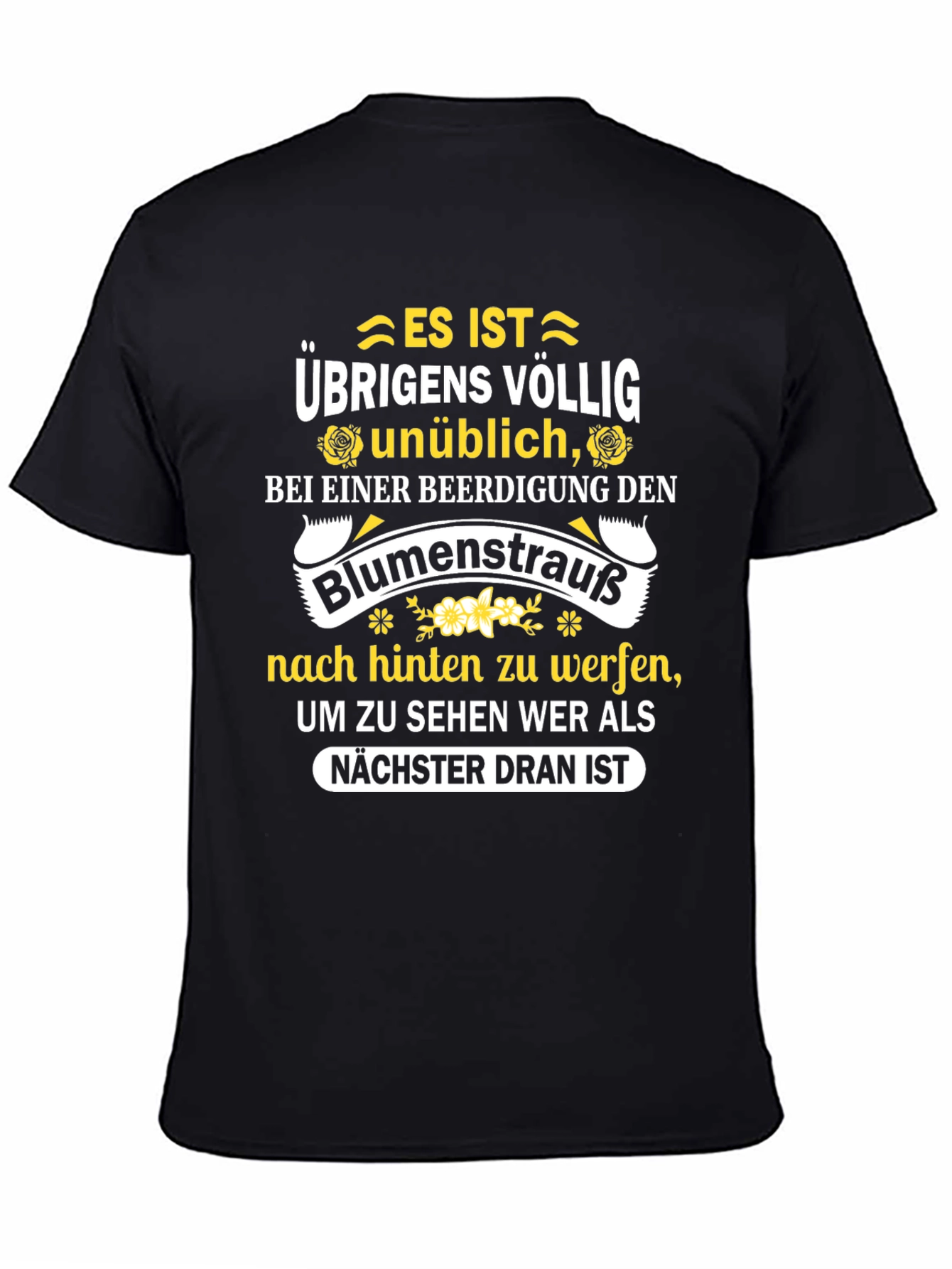 Humorous “Bouquet Toss at Funeral” T-Shirt
