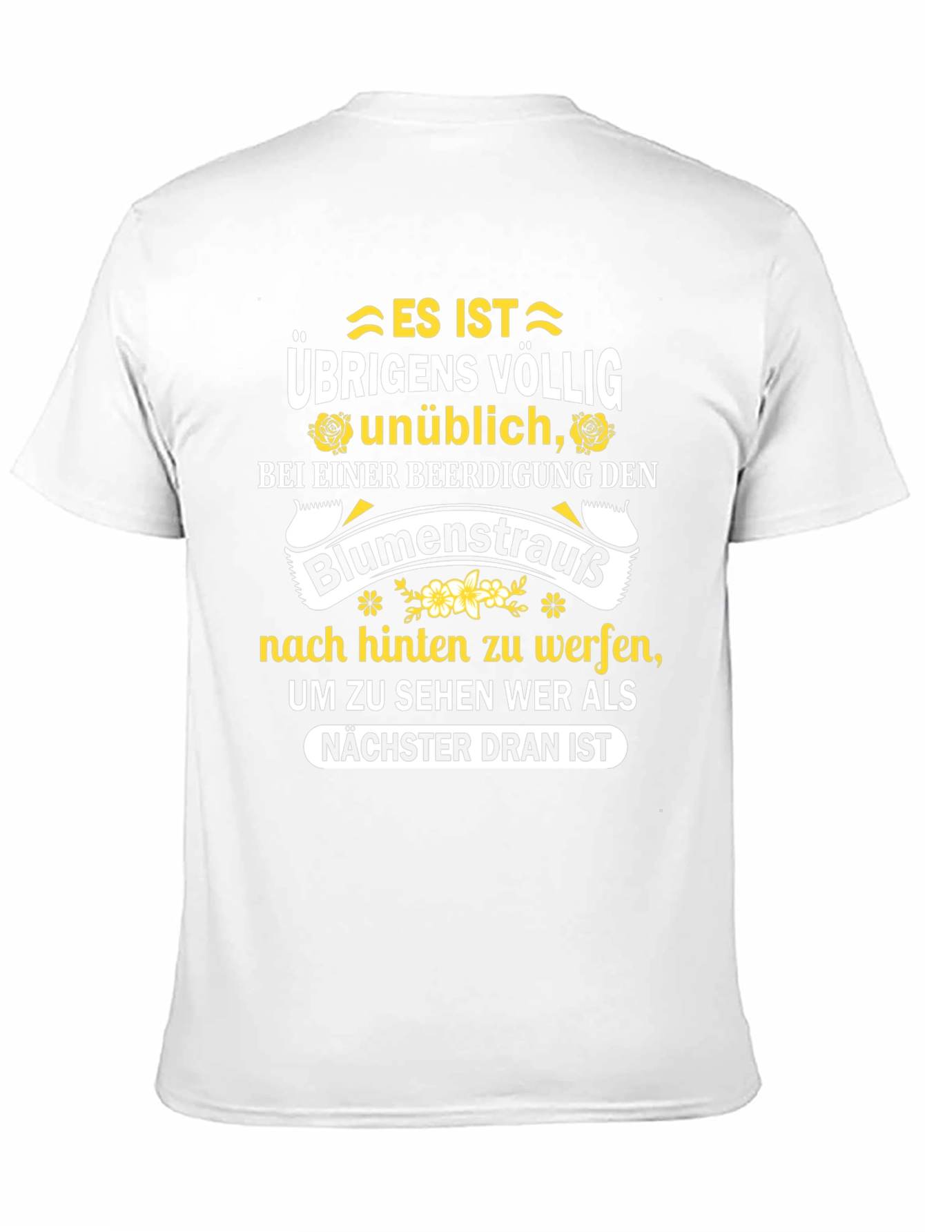 Humorous “Bouquet Toss at Funeral” T-Shirt