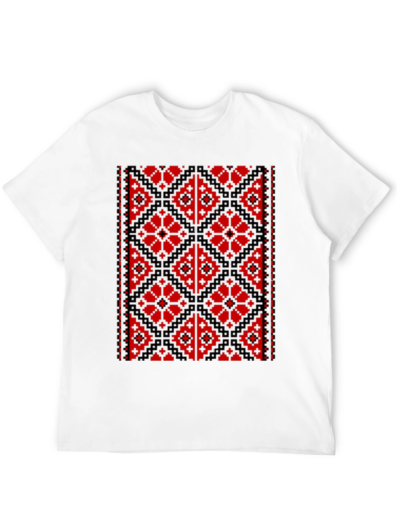 Embroidered Pixel Art Black T-Shirt