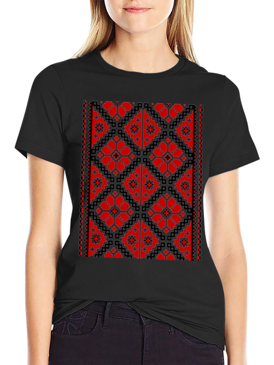 Embroidered Pixel Art Black T-Shirt
