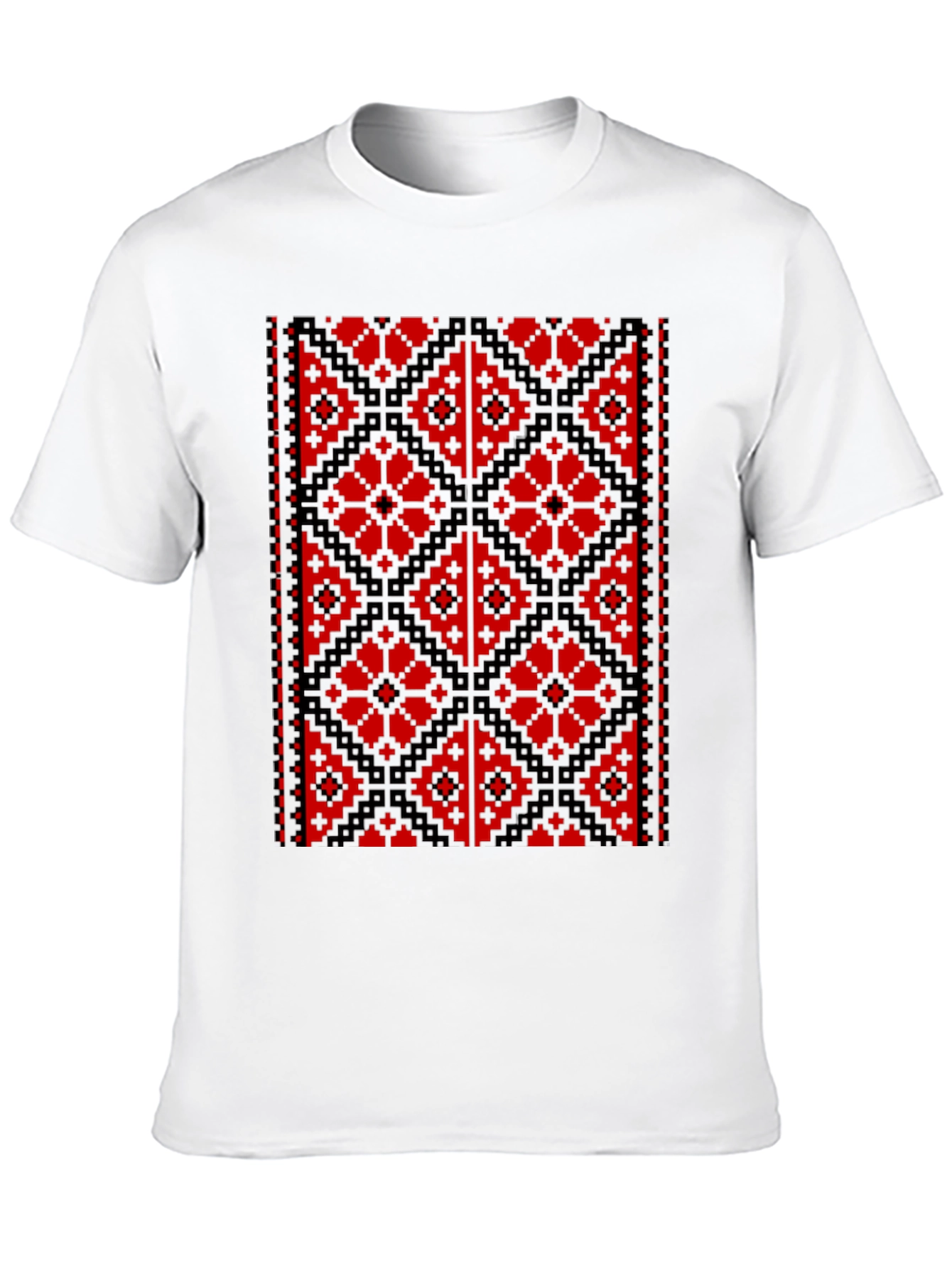 Embroidered Pixel Art Black T-Shirt