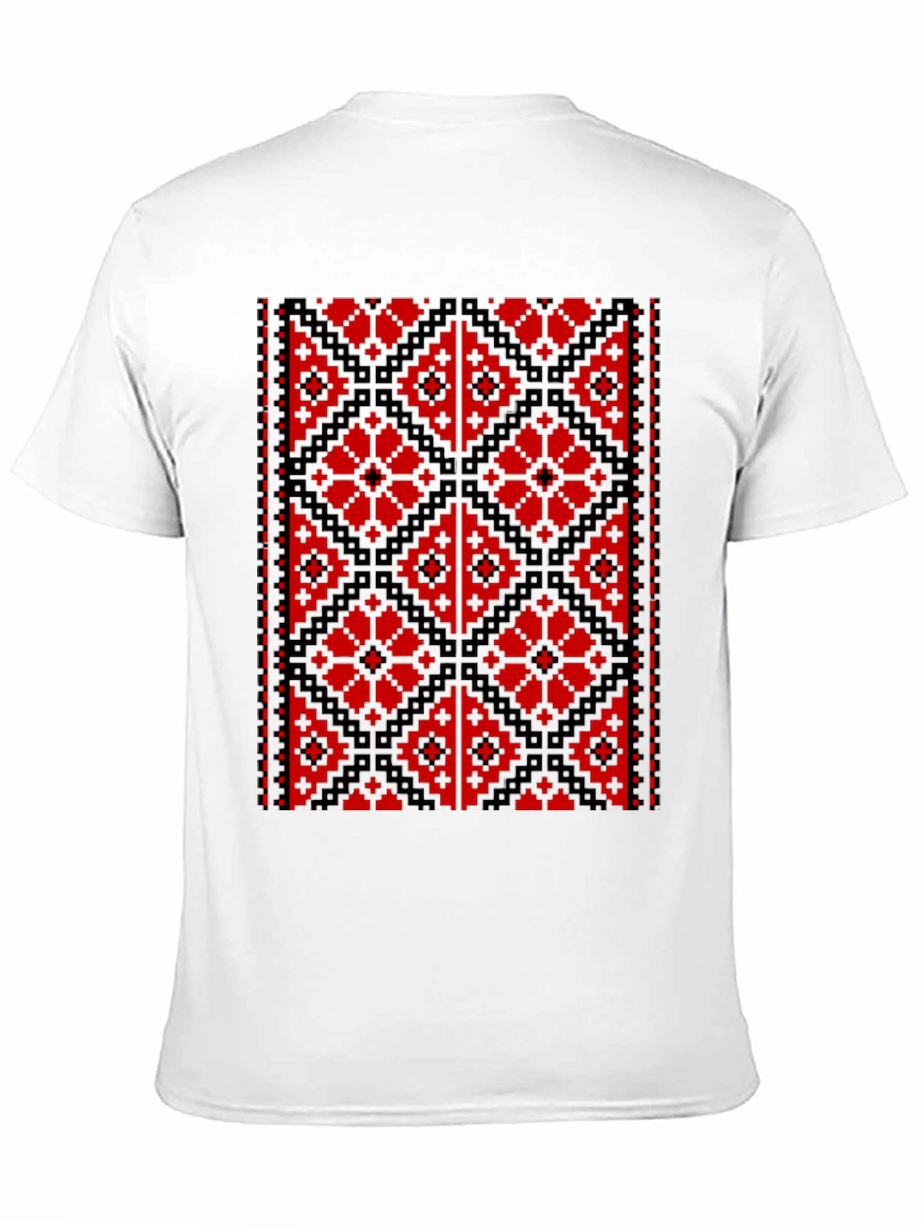 Embroidered Pixel Art Black T-Shirt
