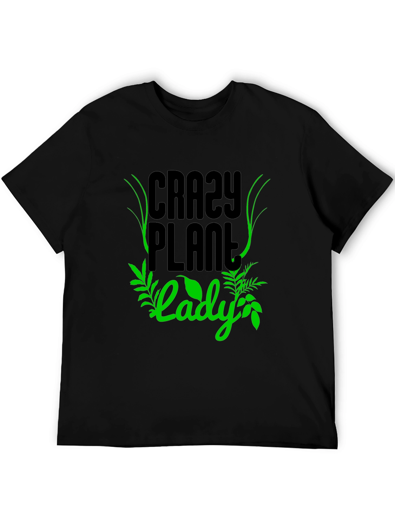 Crazy Plant Lady Graphic T-Shirt - Black Cotton Tee