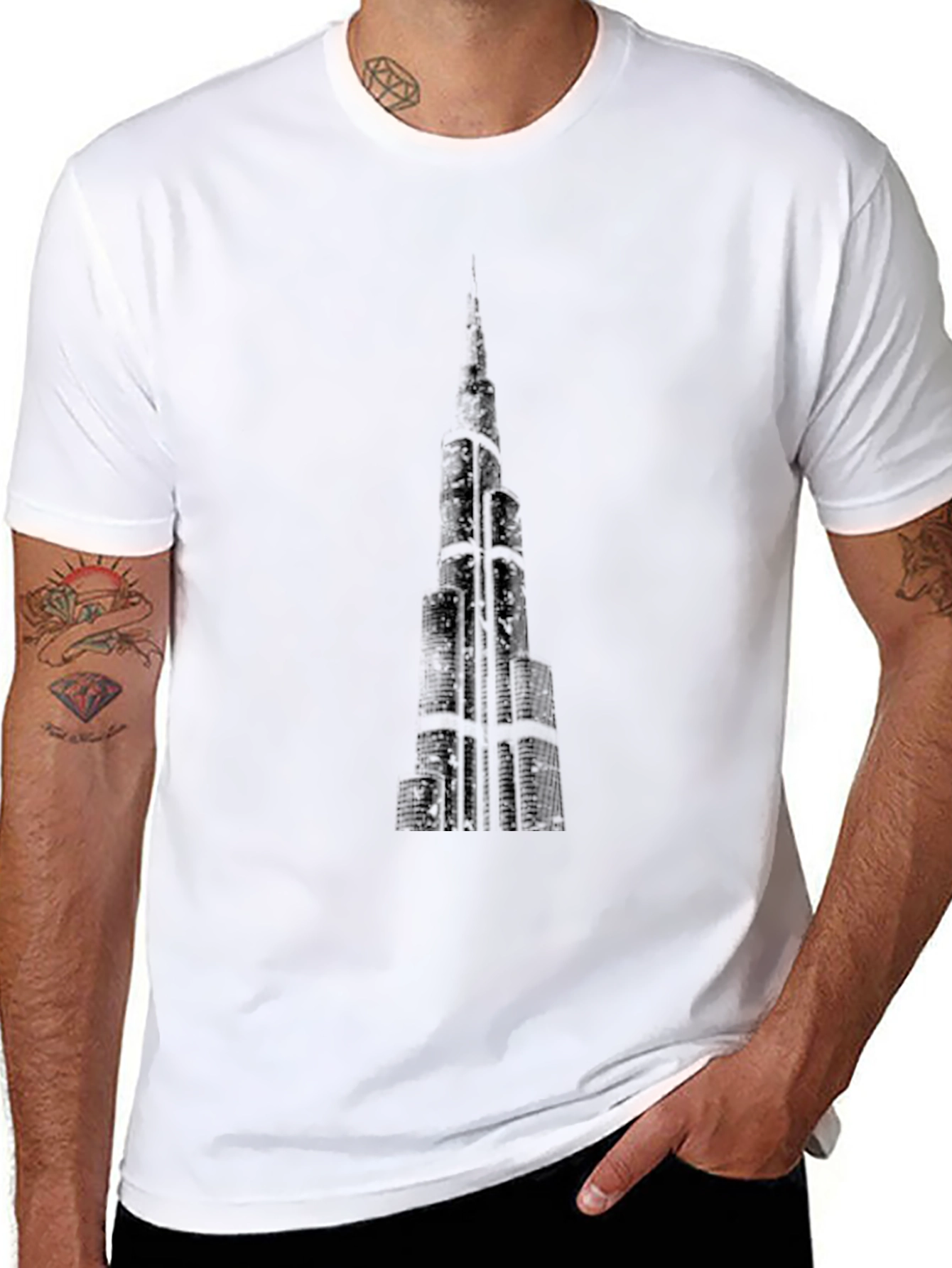Black Skyscraper Graphic T-Shirt