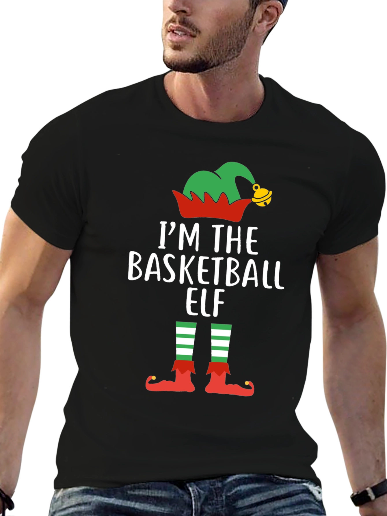 Basketball Elf Christmas T-Shirt