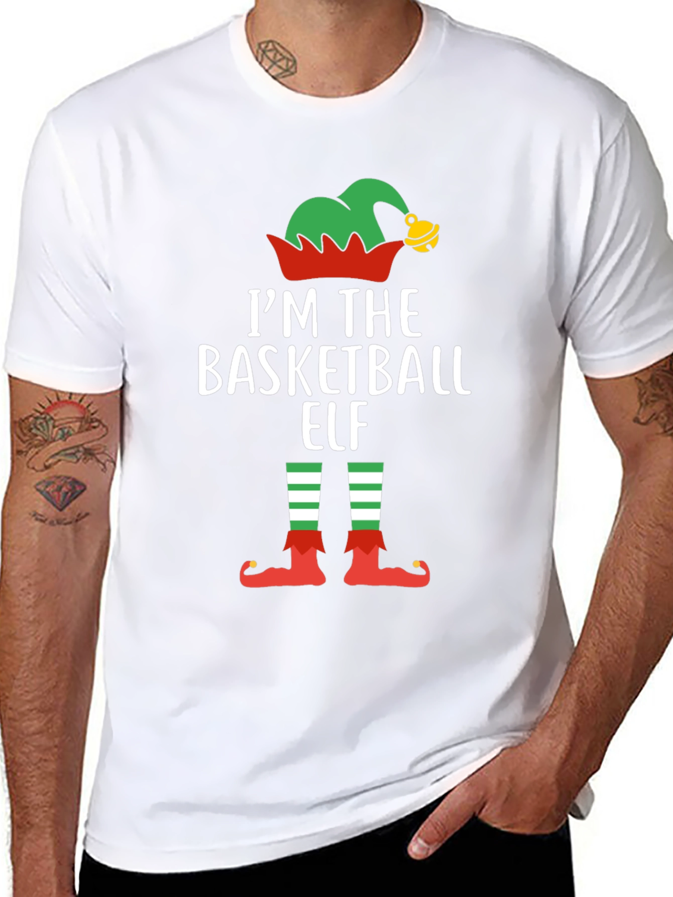 Basketball Elf Christmas T-Shirt
