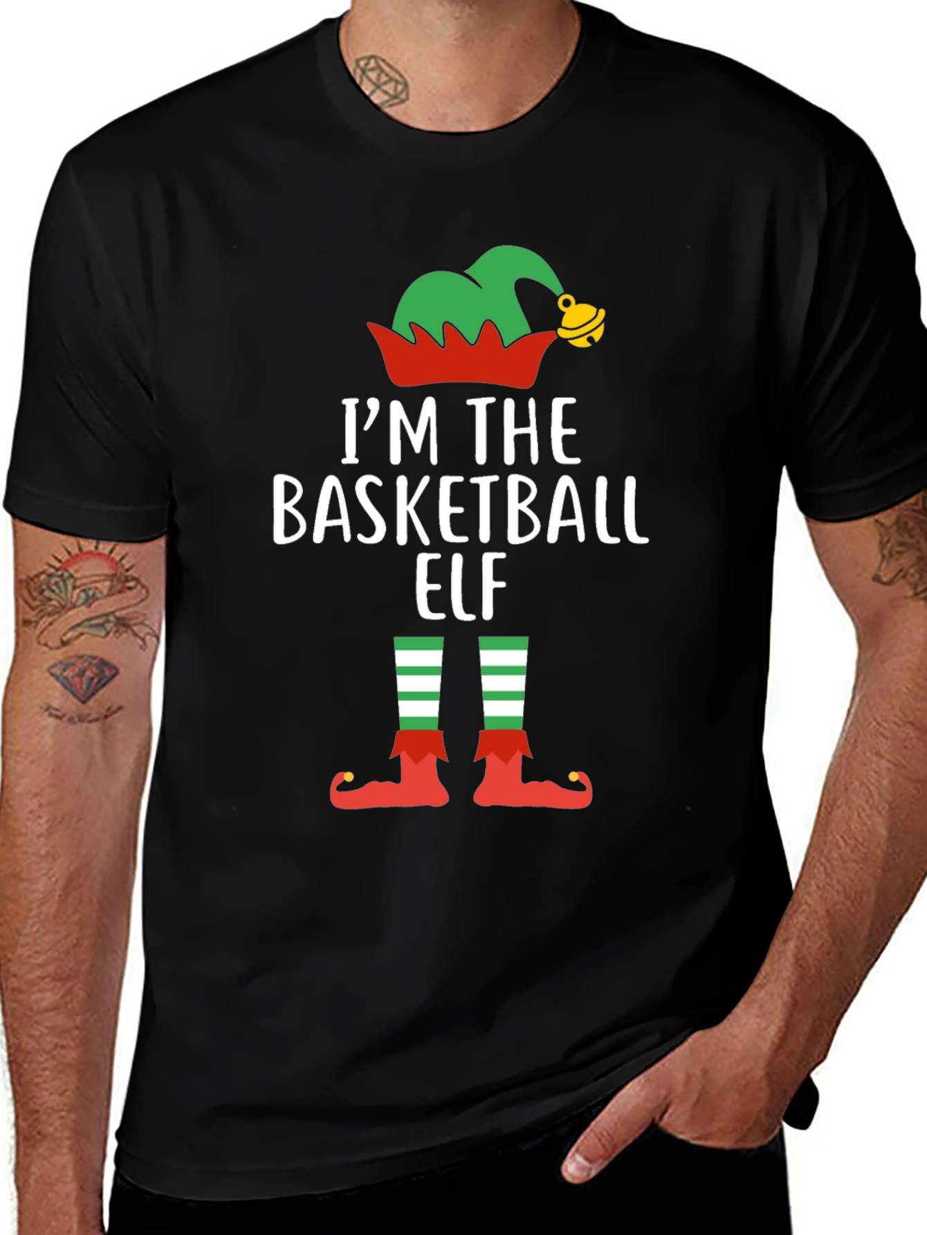 Basketball Elf Christmas T-Shirt