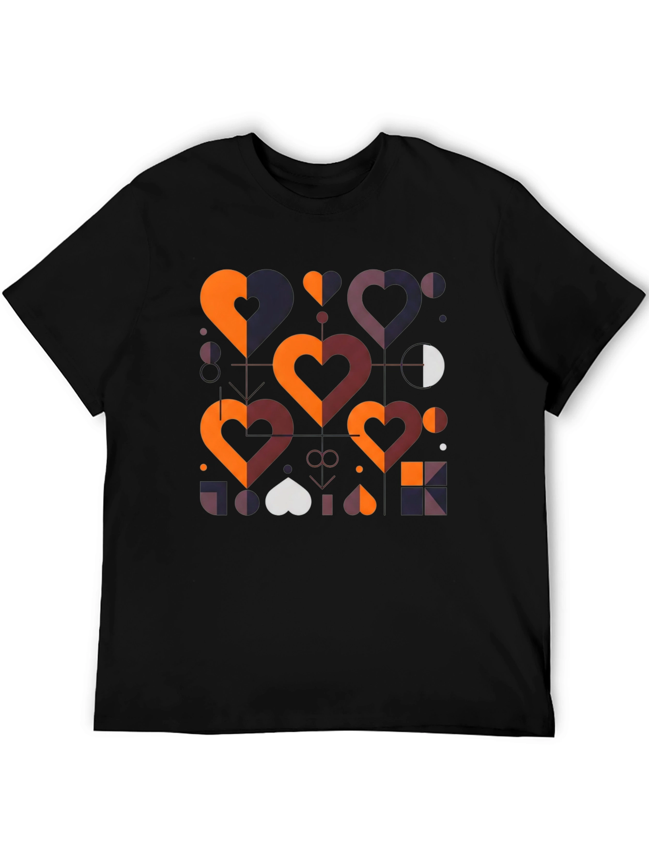 Geometric Hearts Graphic Tee - Modern Style