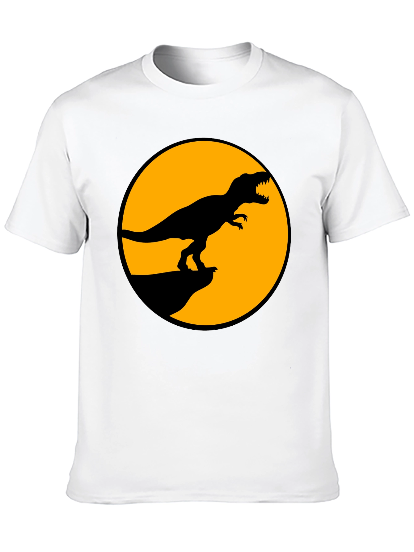 Dinosaur Graphic Tee - Black T-Rex Circle Design