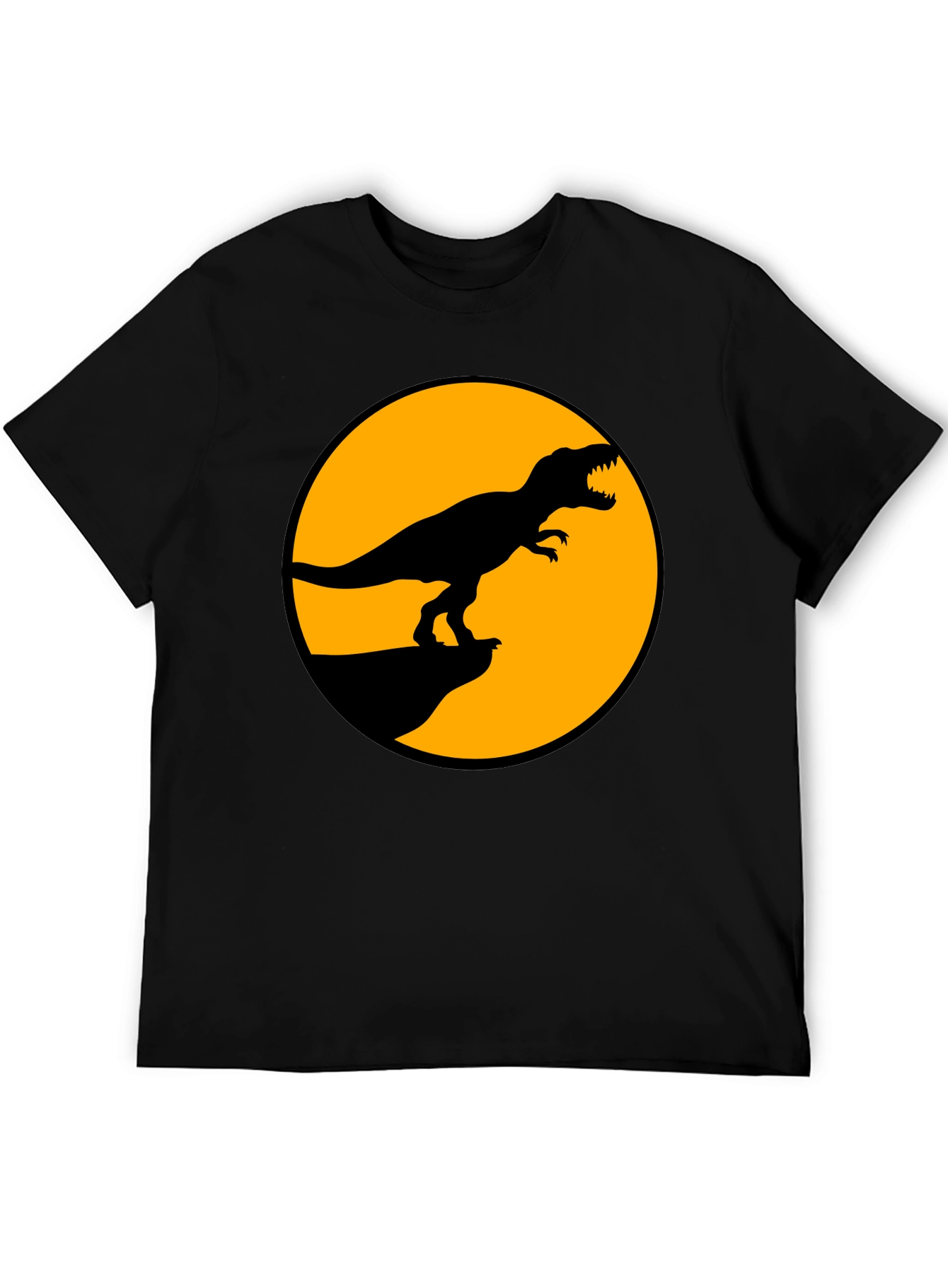 Dinosaur Graphic Tee - Black T-Rex Circle Design