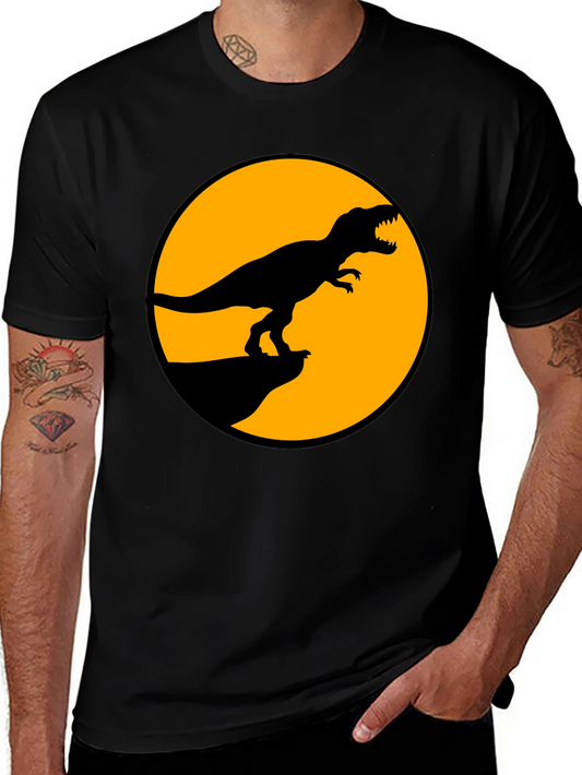 Dinosaur Graphic Tee - Black T-Rex Circle Design