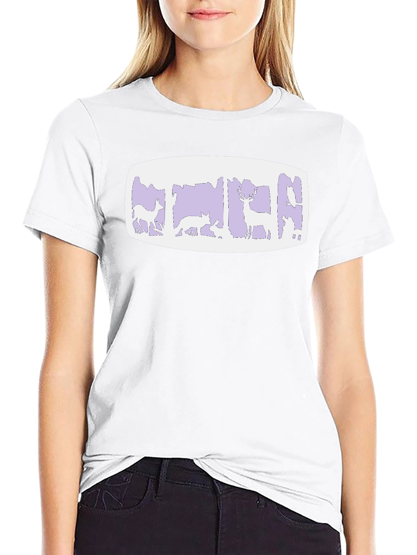 Nature Scene Graphic Tee - Black Cotton Blend Shirt
